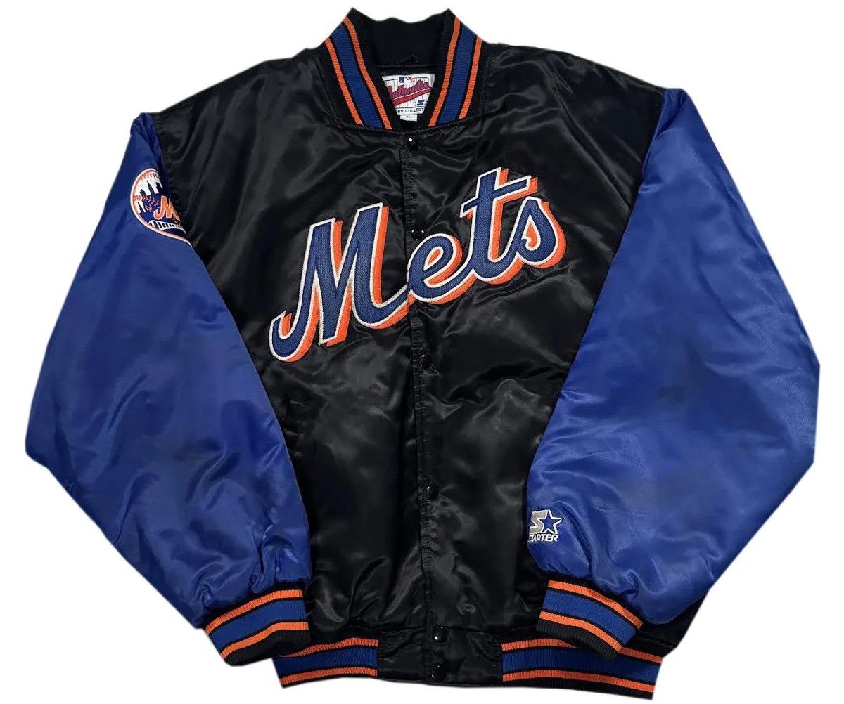 Starter Vintage Starter New York Mets Black Satin Jacket (Size XL) Size US XL / EU 56 / 4 - 1 Thumbnail