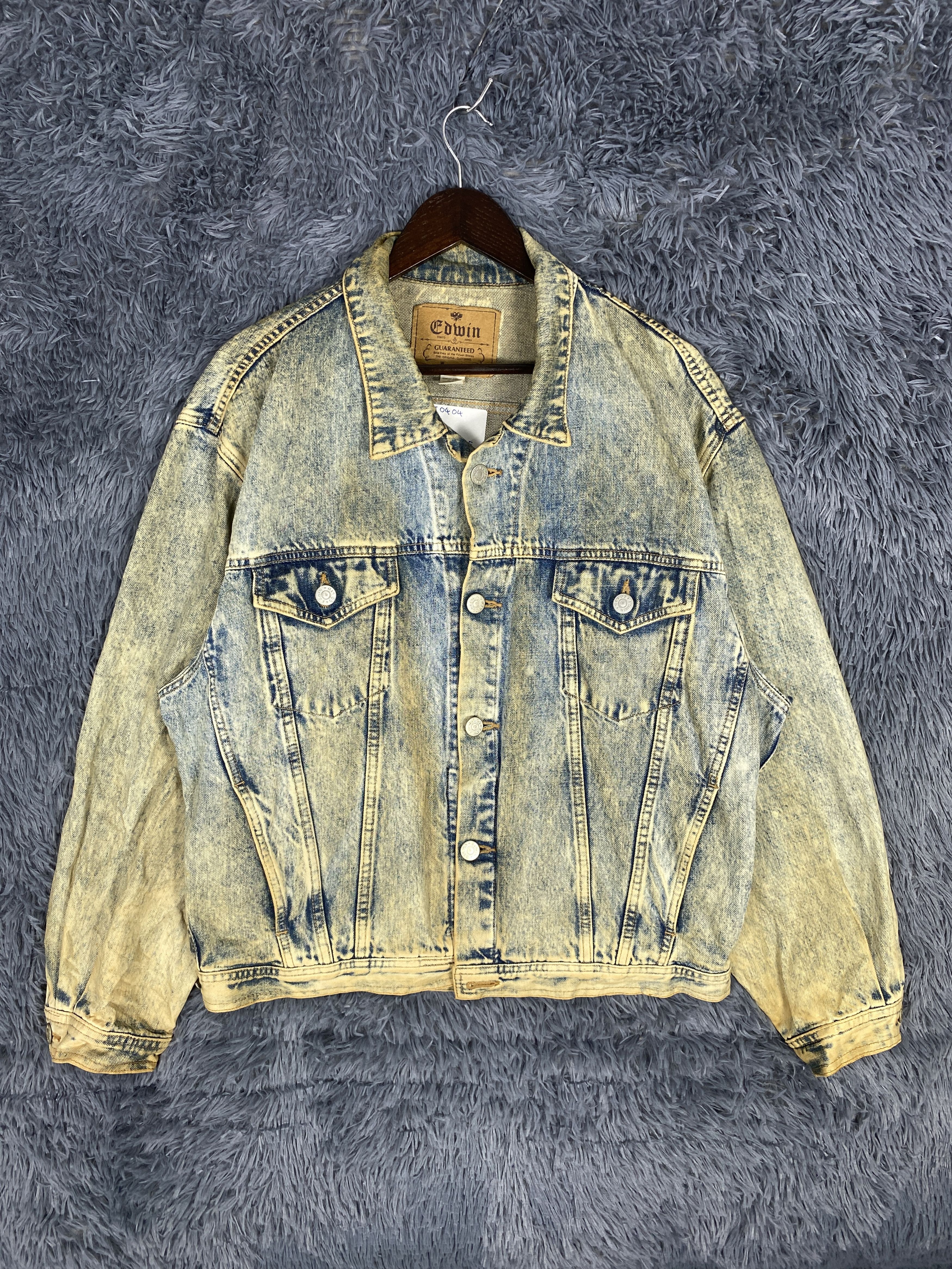 Vintage Edwin Button Up Denim Faded Jacket