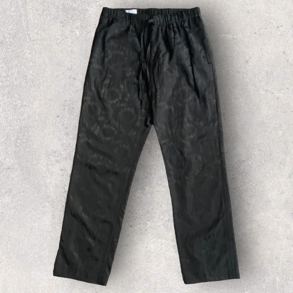 Dries Van Noten Fall 2019 Black Jacquard Floral Rayon Blend Drawstring Pants Size US 32 / EU 48 - 2 Thumbnail