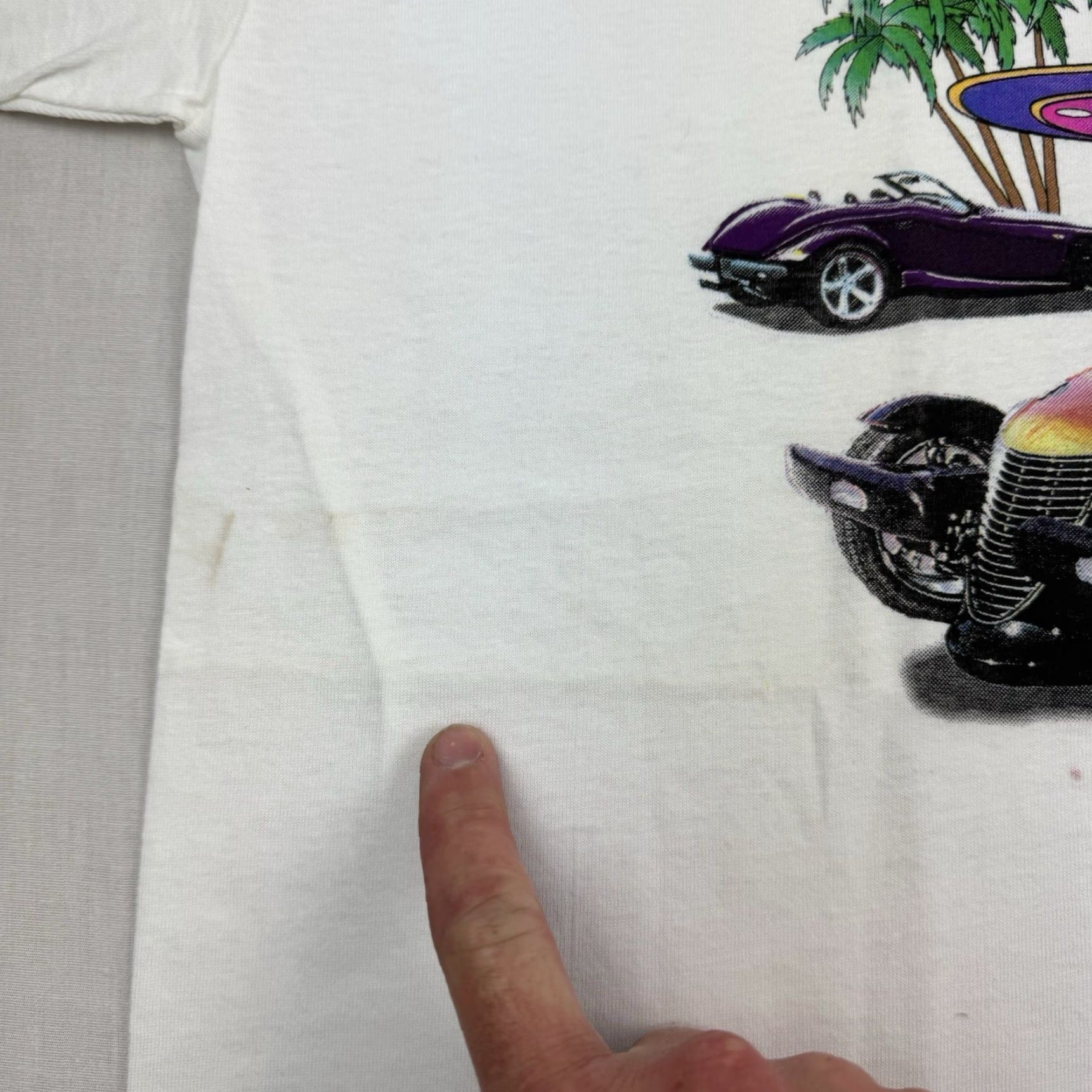 ALOHAS VINTAGE Aloha Car T-Shirt Adult XL White Graphic Print 90s Y2K Muscle Car Promo Mens Size US XL / EU 56 / 4 - 4 Thumbnail