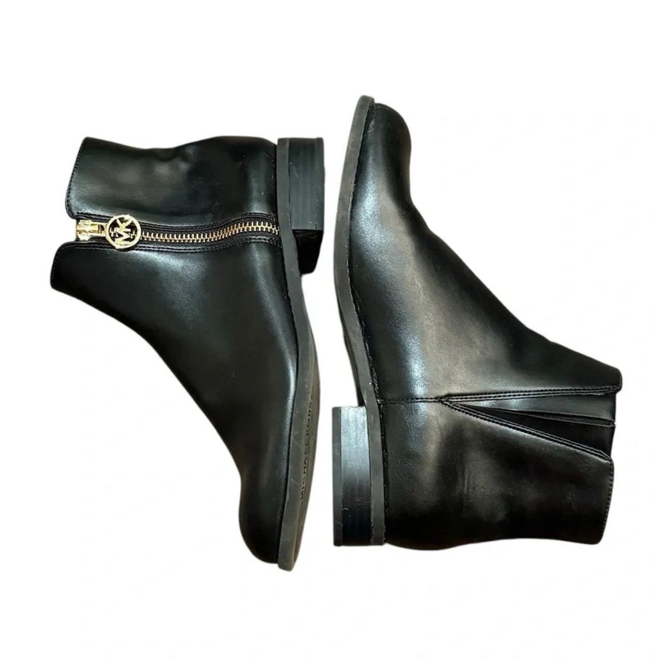 Designer × Michael Kors Michael Kors Lainey Leather Ankle Bootie BLACK SZ 5.5 MK Size US 5.5 / IT 35.5 - 2 Thumbnail
