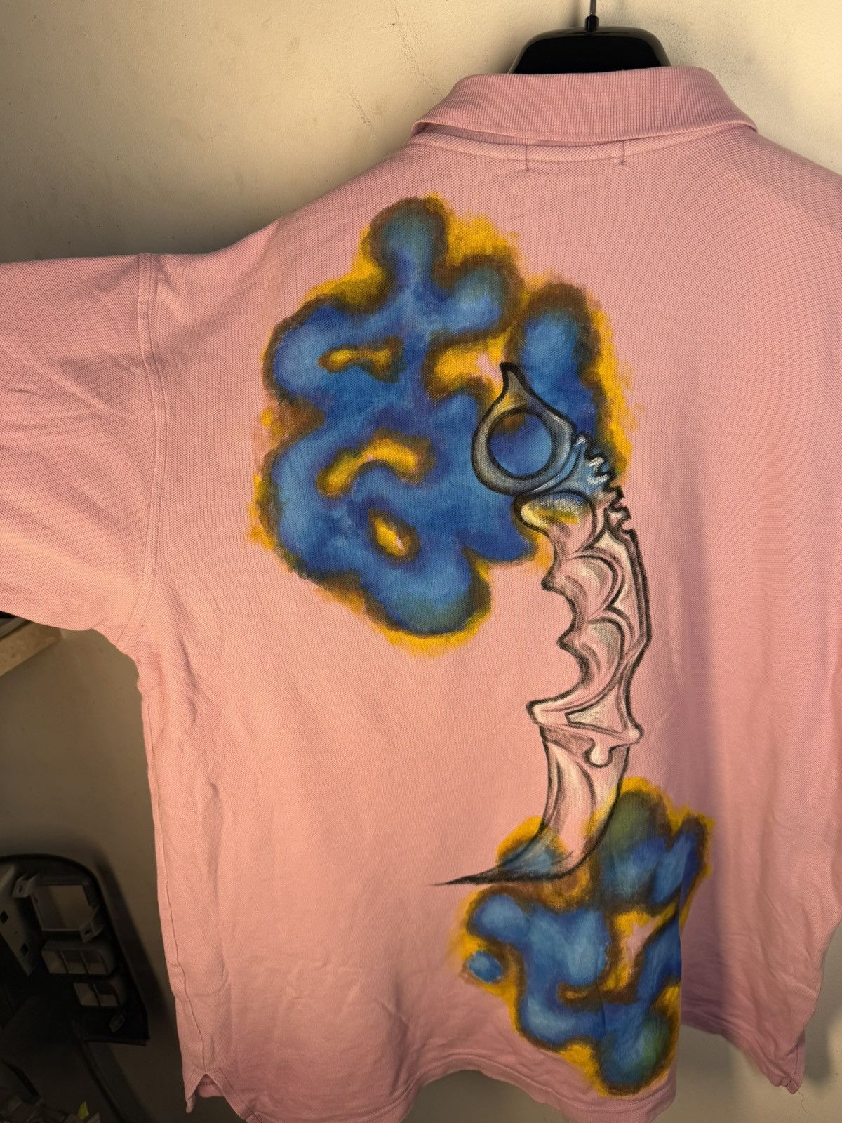 Yves Saint Laurent 1of1 YSL Polo Shirt Pink Art Vintage Tee Button Up y2k Size US XL / EU 56 / 4 - 22 Thumbnail