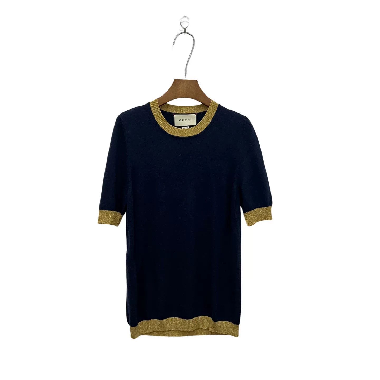 Gucci Gucci Blue Gold Trim Short Sleeve Size US XL / EU 56 / 4 - 1 Thumbnail