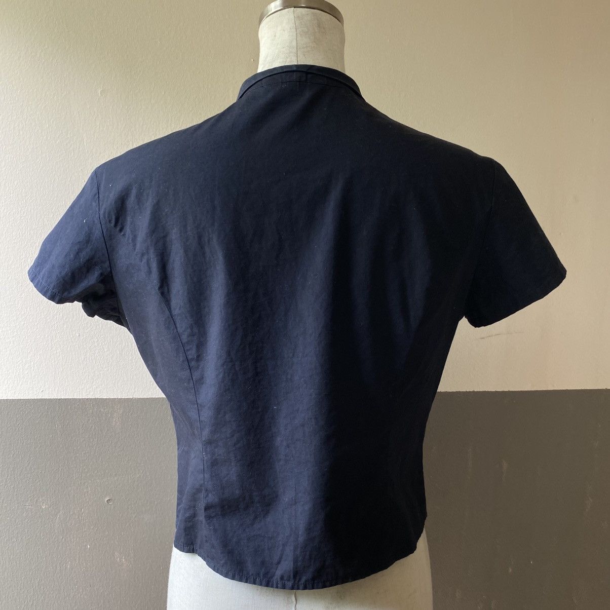 Paul Smith Paul Smith Navy Short Sleeve Button-Up Blouse Size M / US 6-8 / IT 42-44 - 7 Thumbnail