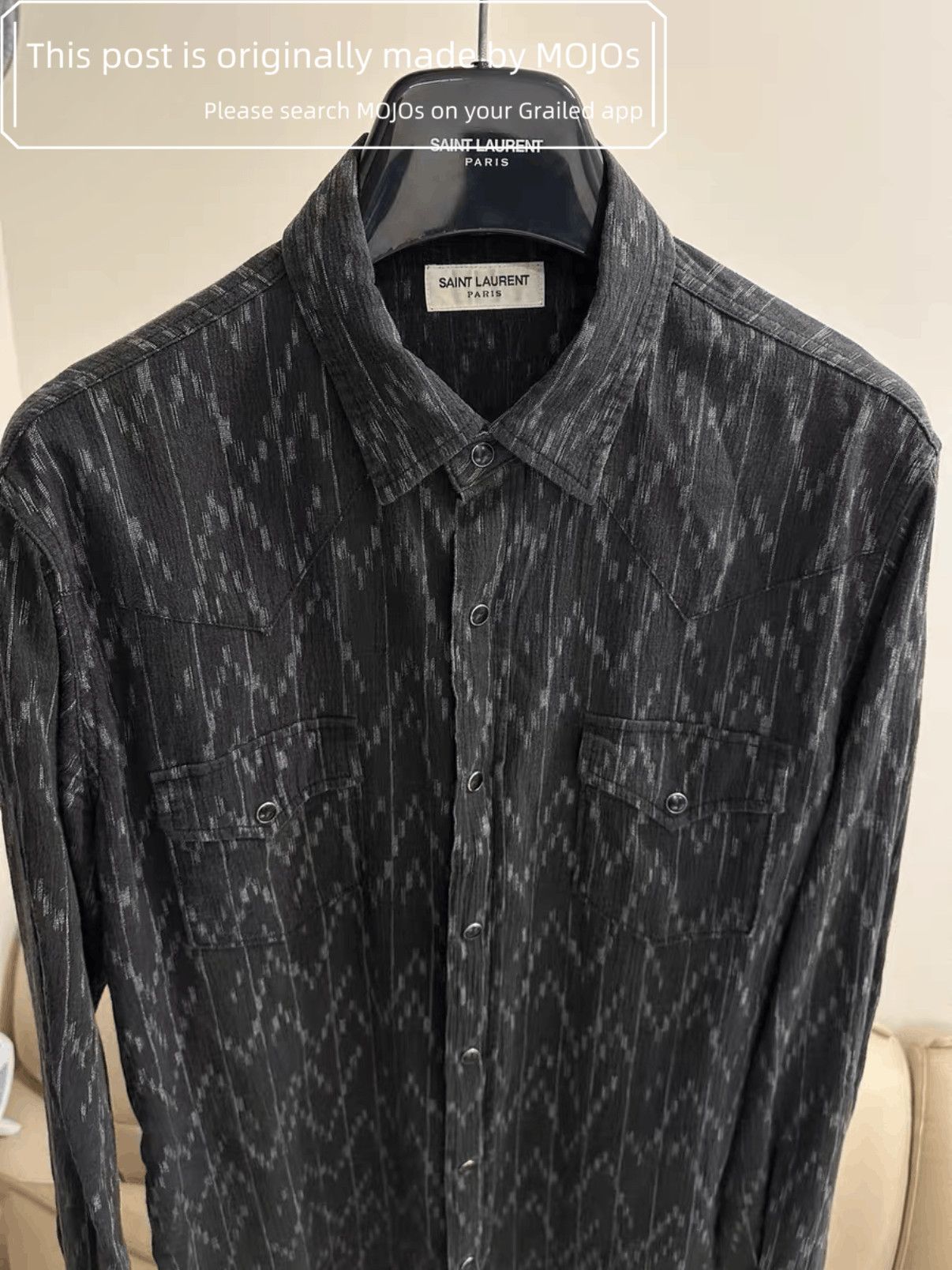 Sz L Saint Laurent Paris 17SS Ethical Pattern Shirt mojos31