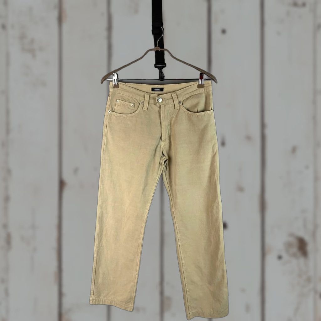 Versace Jeans Couture Versace Jeans Couture Jeans Beige 26" 31" Inseam 5-Pocket Regular Fit Womens L Cotton Denim Button Zip Straight Leg Belt Loop Fly Button Size 36" / US 14 / IT 50 - 1 Thumbnail