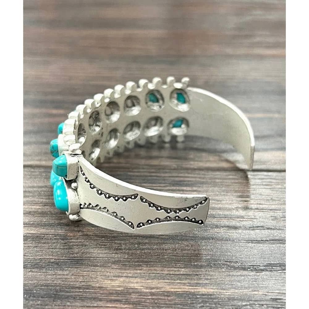 Other Double Layered Navajo Turquoise Cuff Bracelet Design, Southw Size ONE SIZE - 4 Thumbnail
