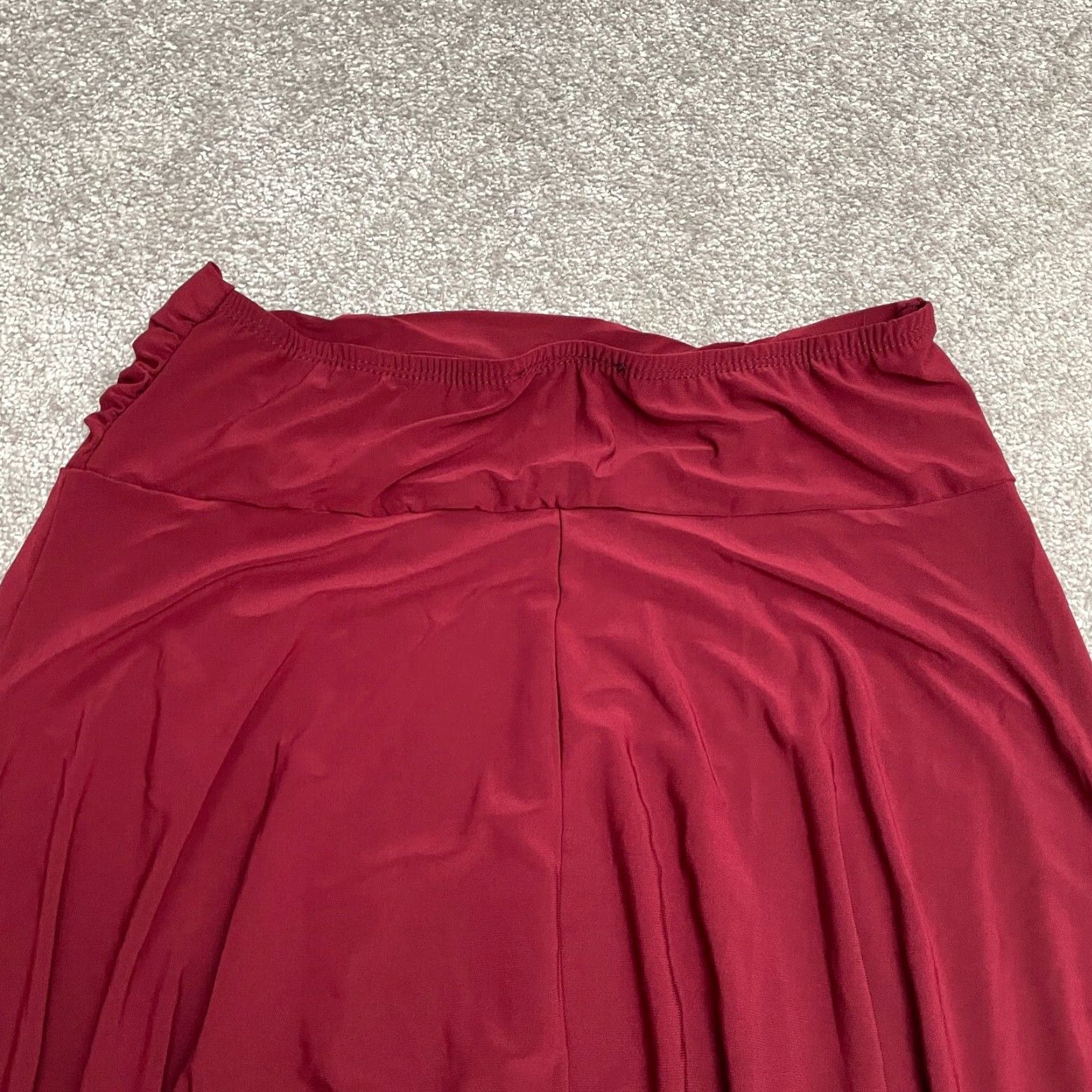 Vintage J.m Fleurette Skirt Womens L Midi A-Line Red Elastic Waist Stretch Knit Casual Vintage No Size 36" / US 14 / IT 50 - 3 Thumbnail