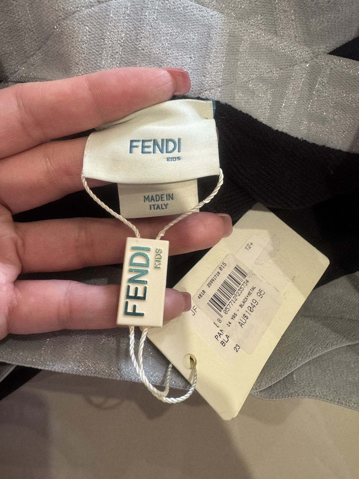 Fendi Fendi Black and Grey Logo Trouser Size Kids 12+ Size 26" / US 2 / IT 38 - 8 Thumbnail
