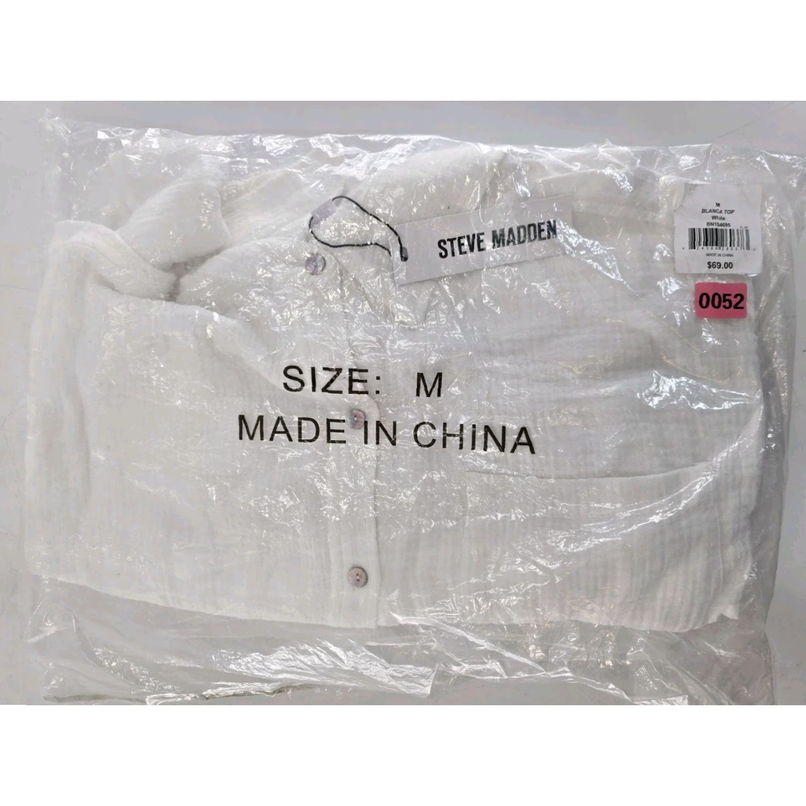 Steve Madden Steve Madden Blouse - Shirt - Women - M - White - Collared Neck, Buttons - New With Tags Blanca Top Size M / US 6-8 / IT 42-44 - 3 Thumbnail