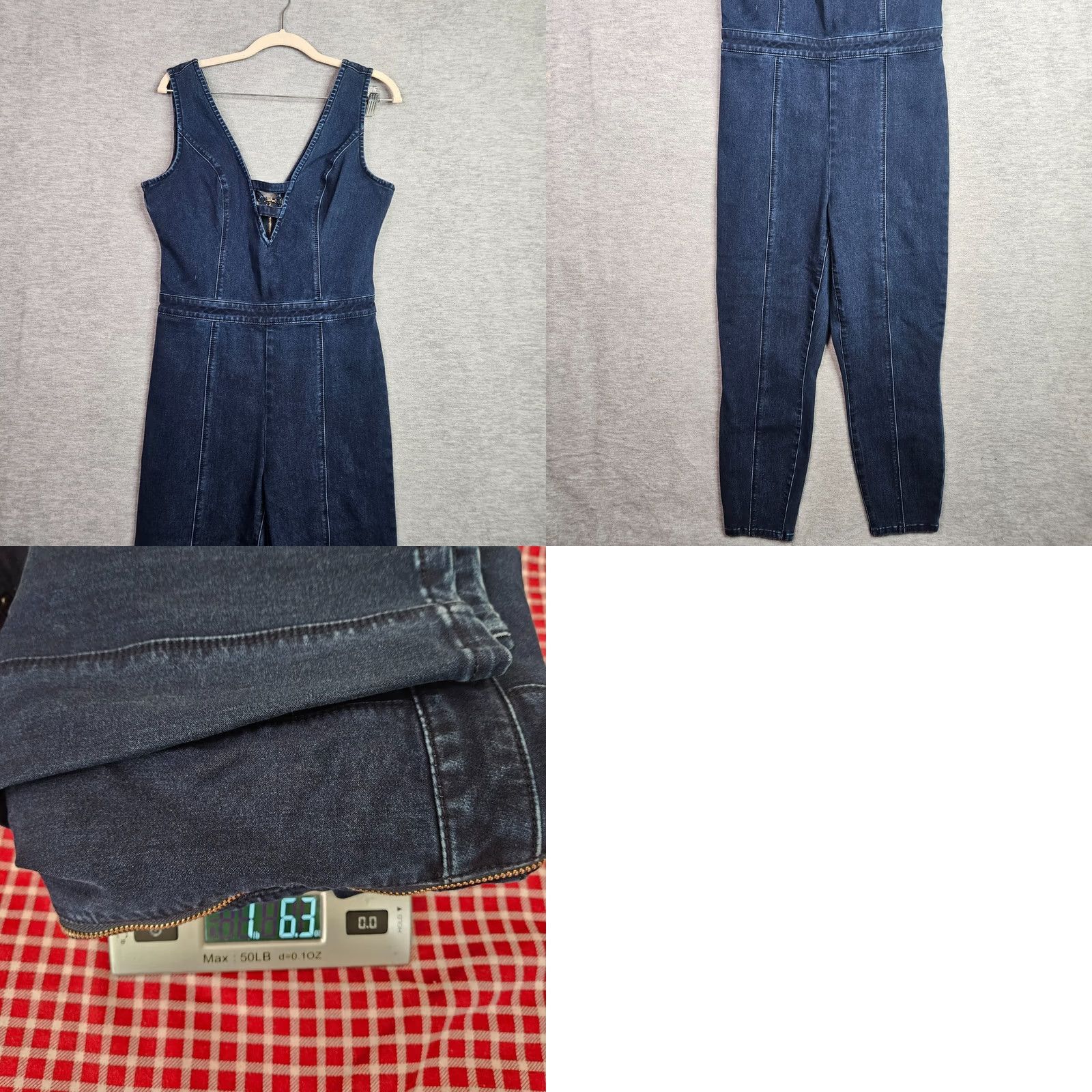 Bebe bebe Jumpsuit Denim V-Neck Half Zip Sleeveless Size 10 Blue Women's Vintage: No? Size L / US 10 / IT 46 - 9 Thumbnail