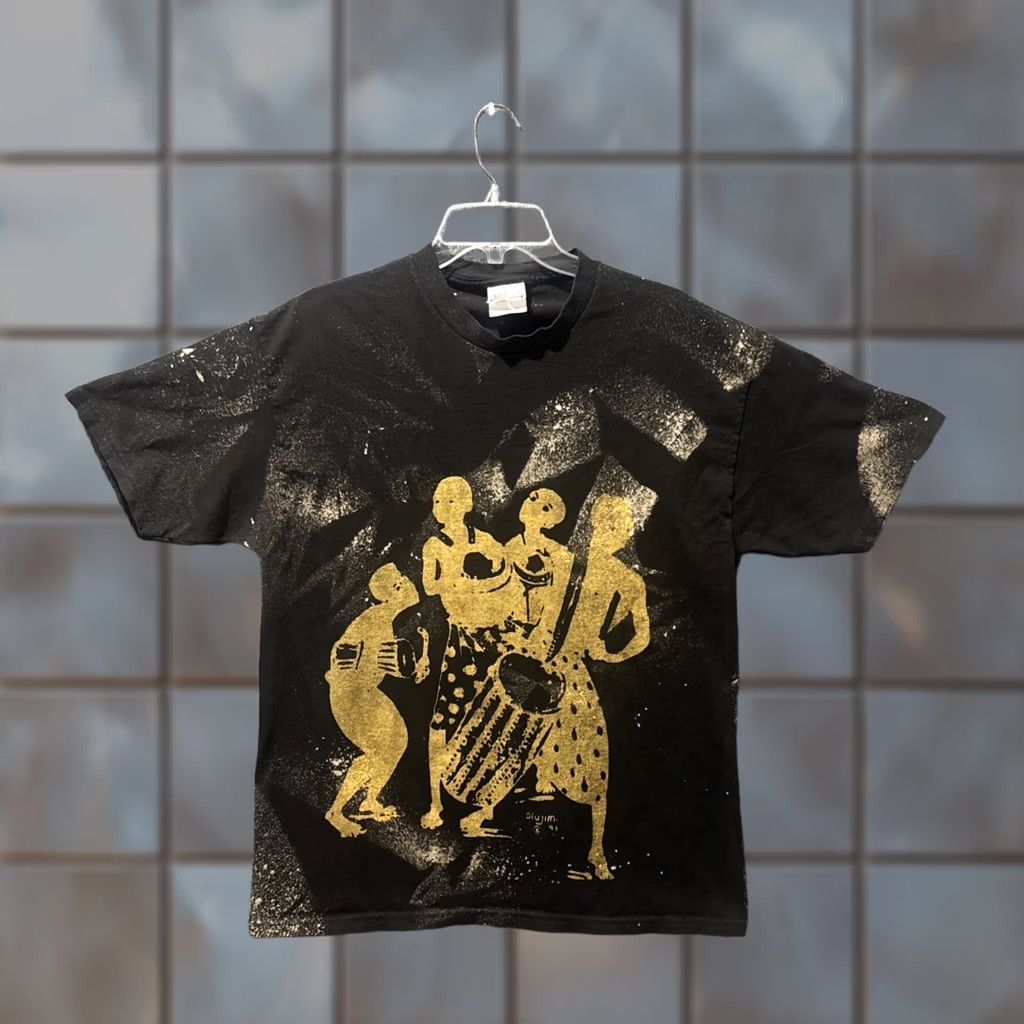Hanes VINTAGE Drumming Music T-Shirt Size L Black 90’s AOP Graphic Short Sleeve Men’s Size US L / EU 52-54 / 3 - 1 Thumbnail