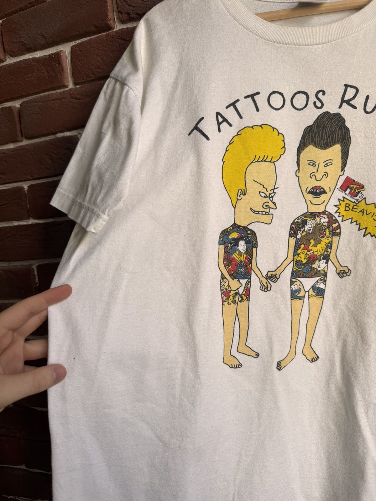 Vintage Beavis & Butthead Tattoos Rules” tee Cartoon Movie T Shirt Size US L / EU 52-54 / 3 - 5 Thumbnail