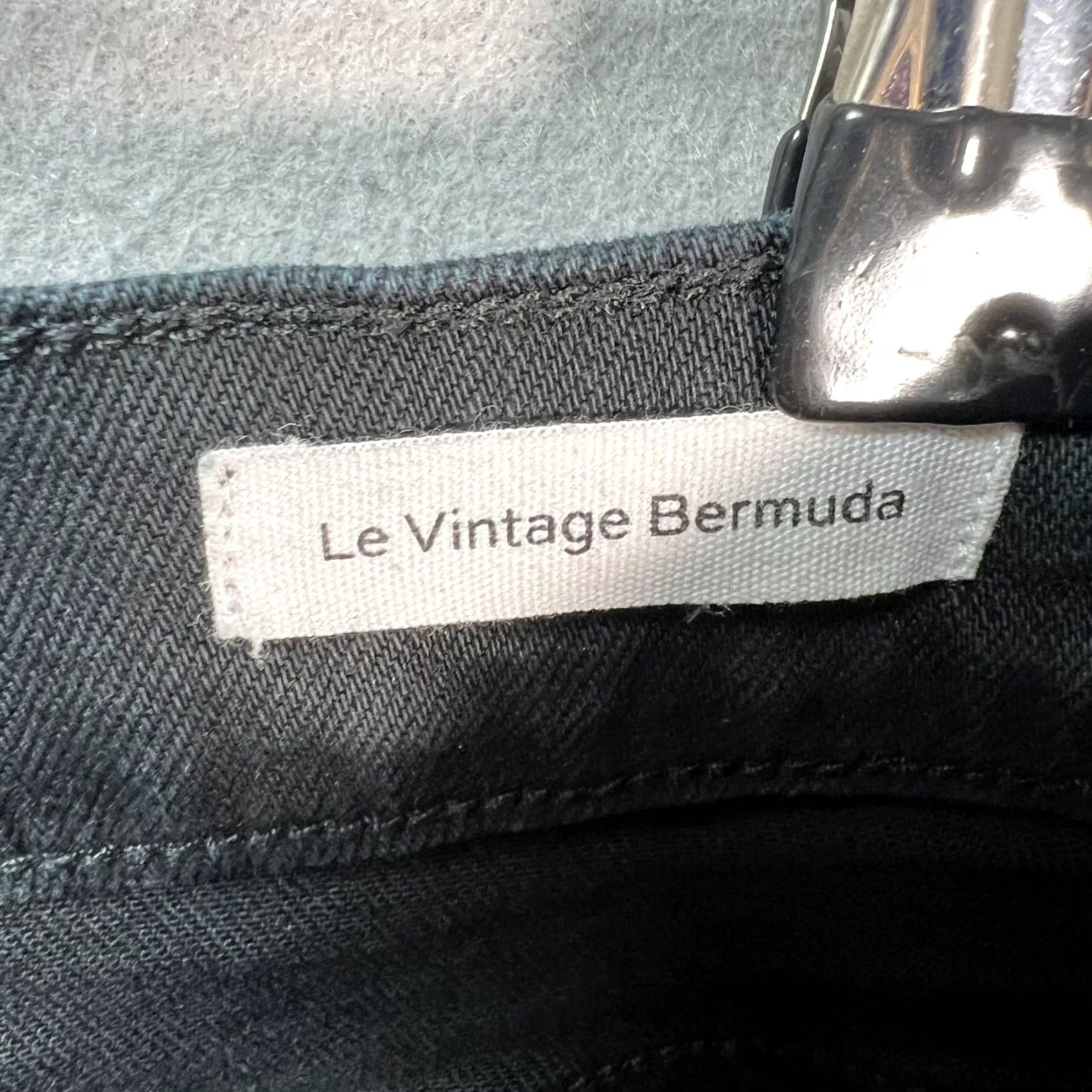 Frame Frame Le Vintage Bermuda Shorts Size 27 Black Mid-Rise Frayed Hem Cotton Blend Size 27" / US 4 / IT 40 - 4 Thumbnail
