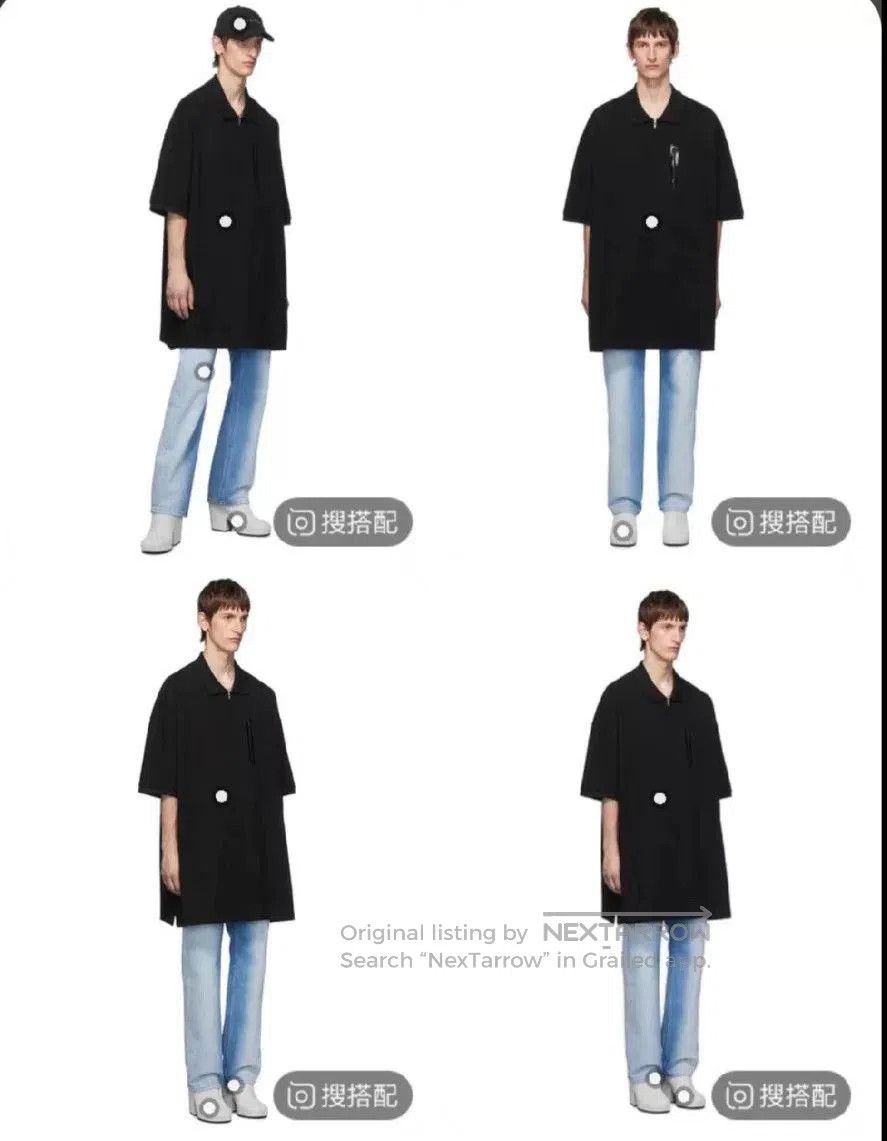Random Identities oversized black polo shirt with unique design. Size M / US 6-8 / IT 42-44 - 7 Thumbnail