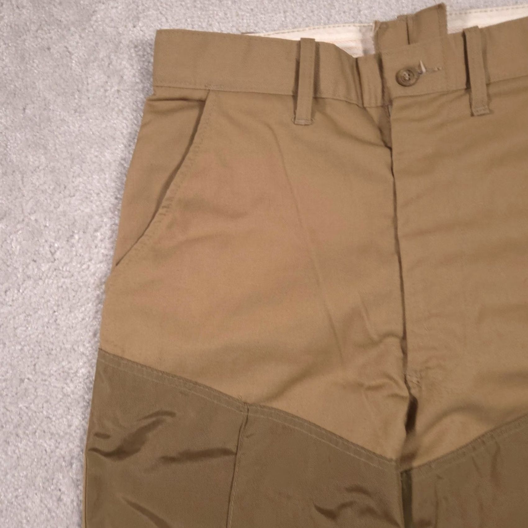 Vintage Bob Allen Pants Mens 32x30 Beige Canvas Workwear Upland Field Ankle Zip Pockets Regular Front Flat Front Zip Mens Beige Canvas Trousers Size US 32 / EU 48 - 3 Thumbnail
