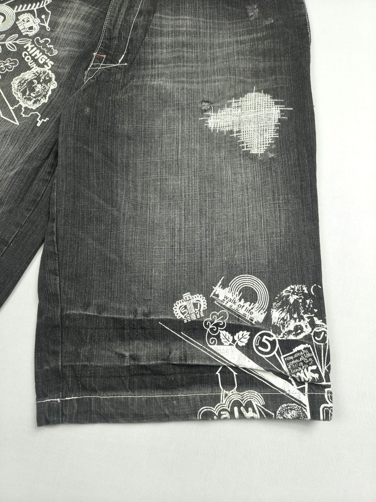 Southpole Five Jungle & Co Graphic Denim Shorts Y2K Streetwear (061) Size US 36 / EU 52 - 6 Thumbnail