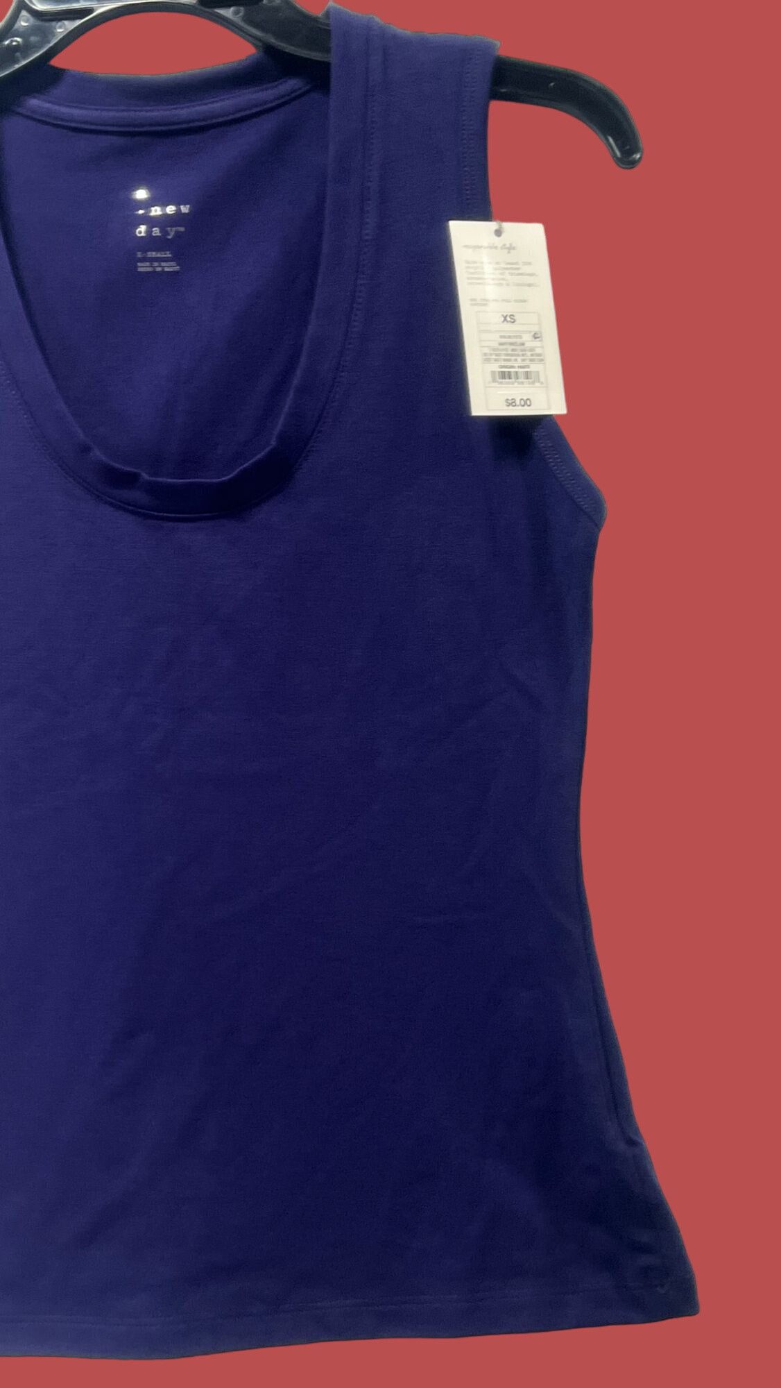 Other A New Day - Women's U-Neck Slim Fit Tank Top - Navy Blue - E Size XS / US 0-2 / IT 36-38 - 15 Thumbnail