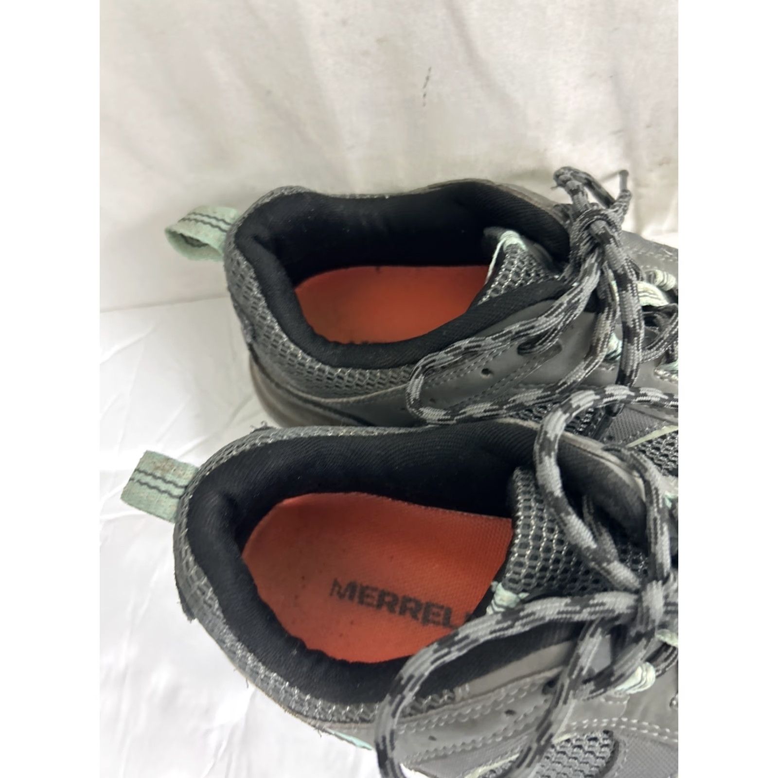 Merrell Merrell Sneaker Women Castle Rock/Lagoon Gray Teal Lace Up Mid Top Hiking Outdoor Shoe 9 US 40 EU Mens? Size US 9 / IT 39 - 5 Thumbnail