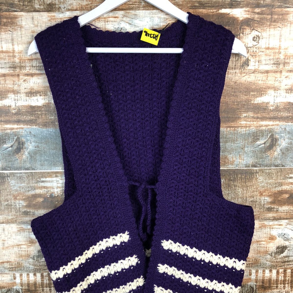 Homespun Knitwear × Japanese Brand × Vintage Japanese Brand Dark Purple Knitwear Vest #A2249 Size M / US 6-8 / IT 42-44 - 5 Thumbnail