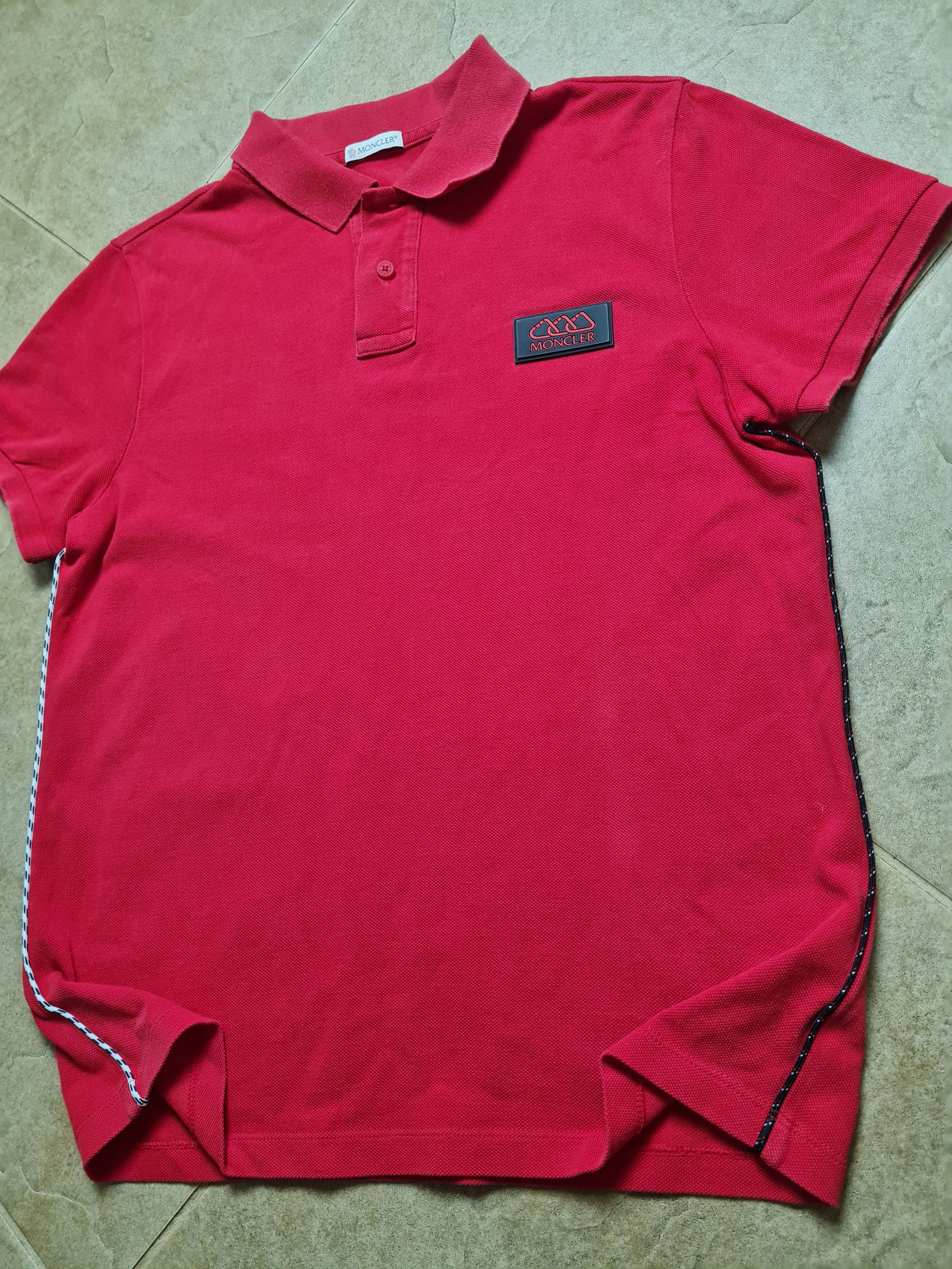 Moncler Mens T-Shirt MONCLER Logo Patch Polo Shirt In Red Size S Size US S / EU 44-46 / 1 - 13 Thumbnail