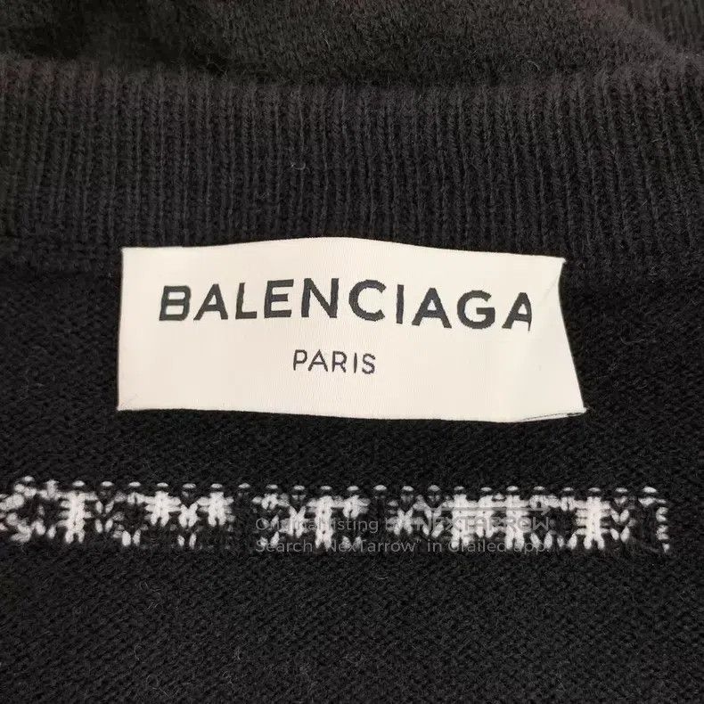 Balenciaga Balenciaga Black Logo Letter Round Neck Wool Knit Sweater Size XS / US 0-2 / IT 36-38 - 5 Thumbnail