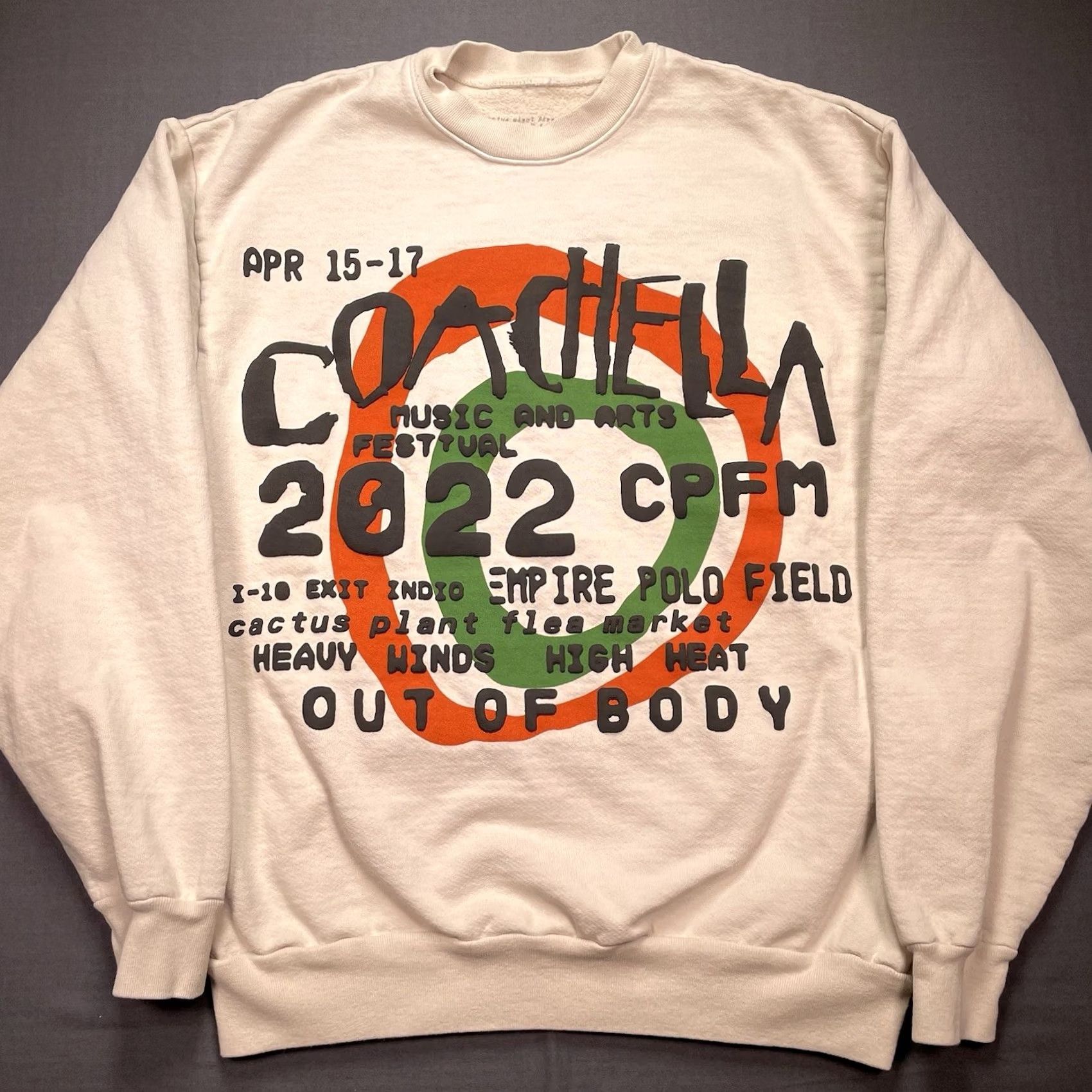 Cactus Plant Flea Market VINTAGE CPFM Cactus Plant Flea Market Sweatshirt M Beige Crew Neck Long Sleeve Pullover Logo Heavyweight Hip Hop Art Music 2022 Out Of Body Mens Size US M / EU 48-50 / 2 - 2 Thumbnail