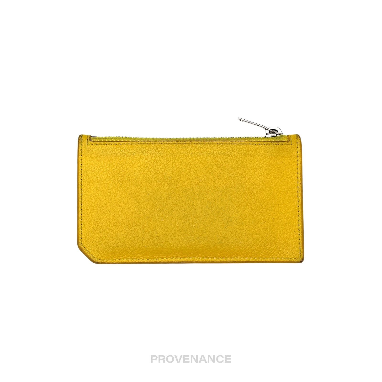Saint Laurent Paris 🔴 Saint Laurent Paris SLP Fragment Zip Card Wallet - Yellow Size ONE SIZE - 2 Thumbnail