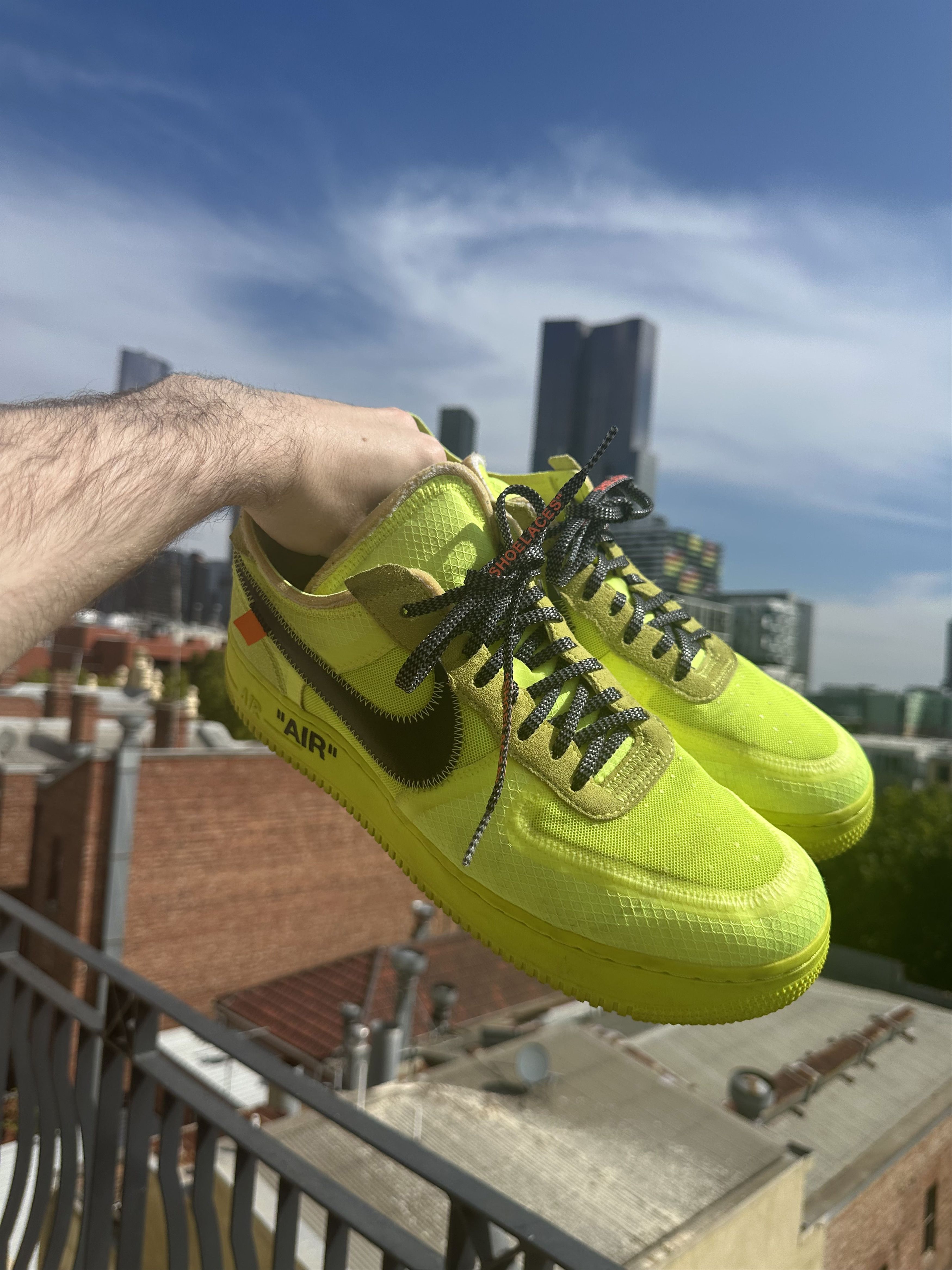 Nike × Off-White Off white Nike Air Force 1 Volt Size US 12 / EU 45 - 1 Thumbnail