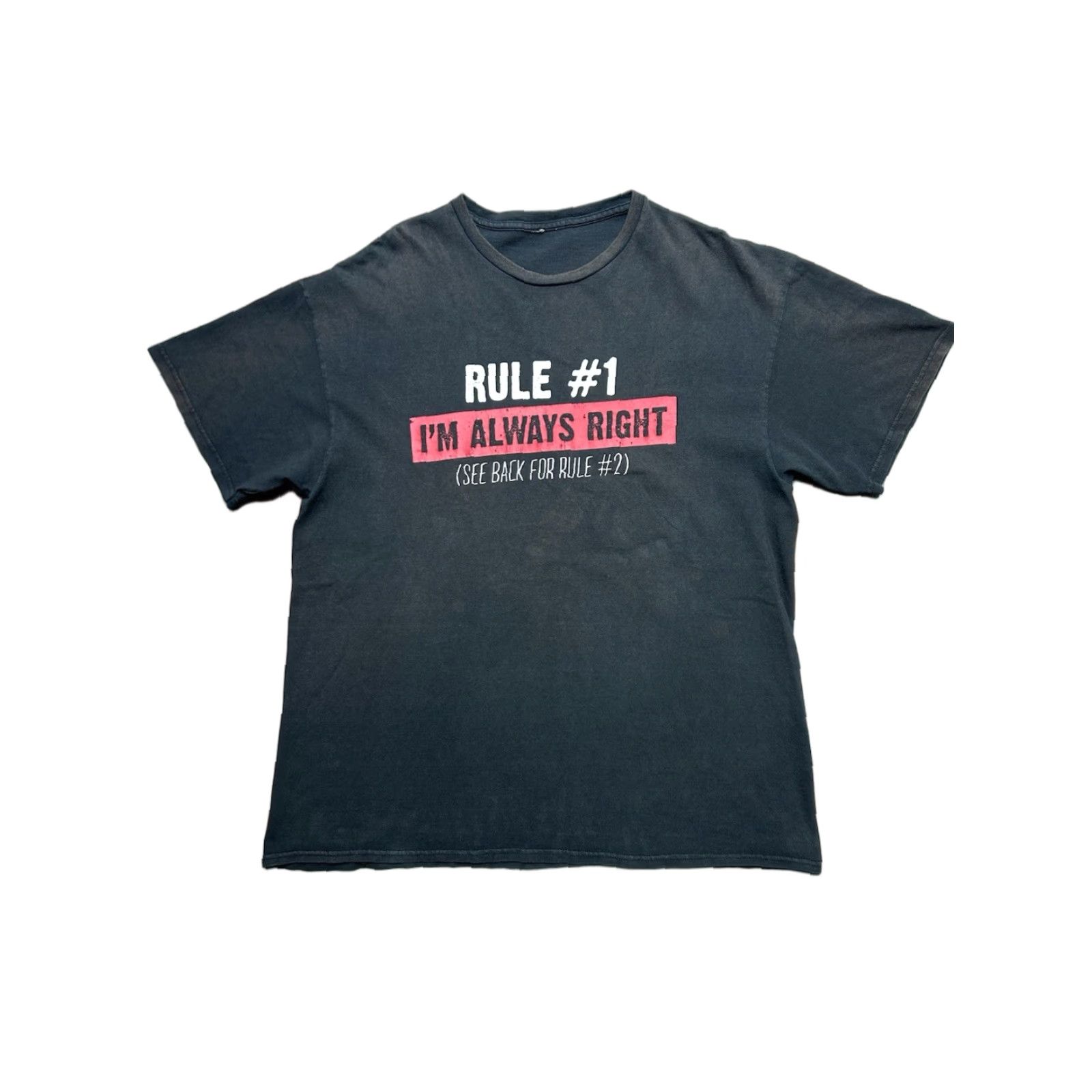 Hot Topic VINTAGE Rule #1 I’m Always Right Funny T-Shirt Mens XL Black L/XL Graphic Y2K faded Size US XL / EU 56 / 4 - 1 Thumbnail