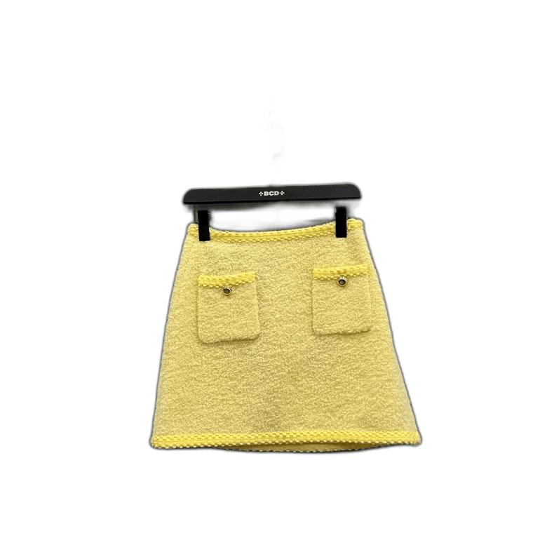 Miu Miu Miu Miu A-Line Pocket Skirt in Yellow Size US 40 / EU 56 - 1 Thumbnail