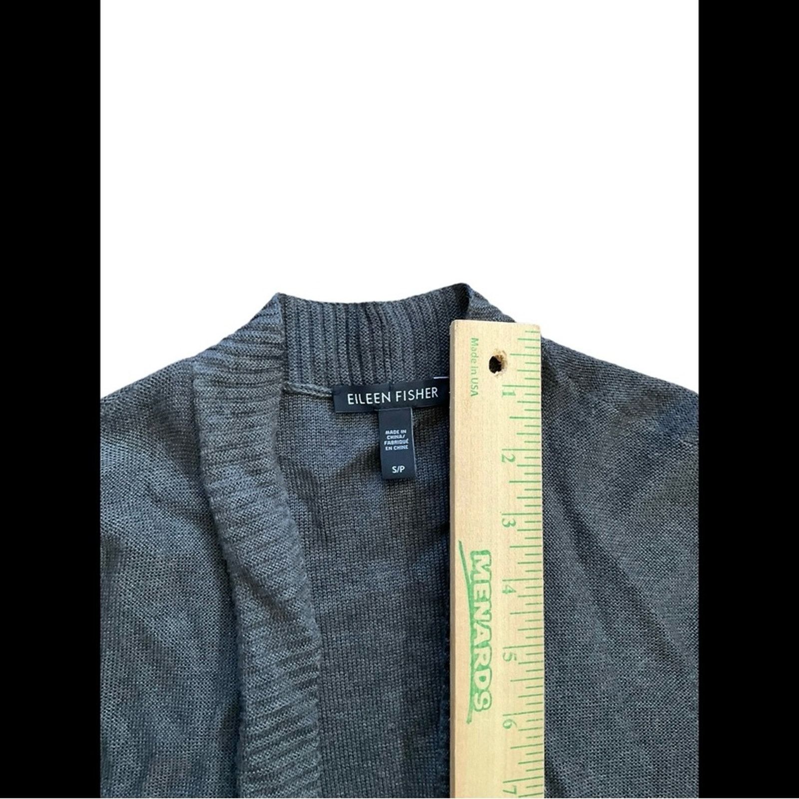 Eileen Fisher Eileen Fisher Charcoal Open Front Cardigan Size S / US 4 / IT 40 - 3 Thumbnail