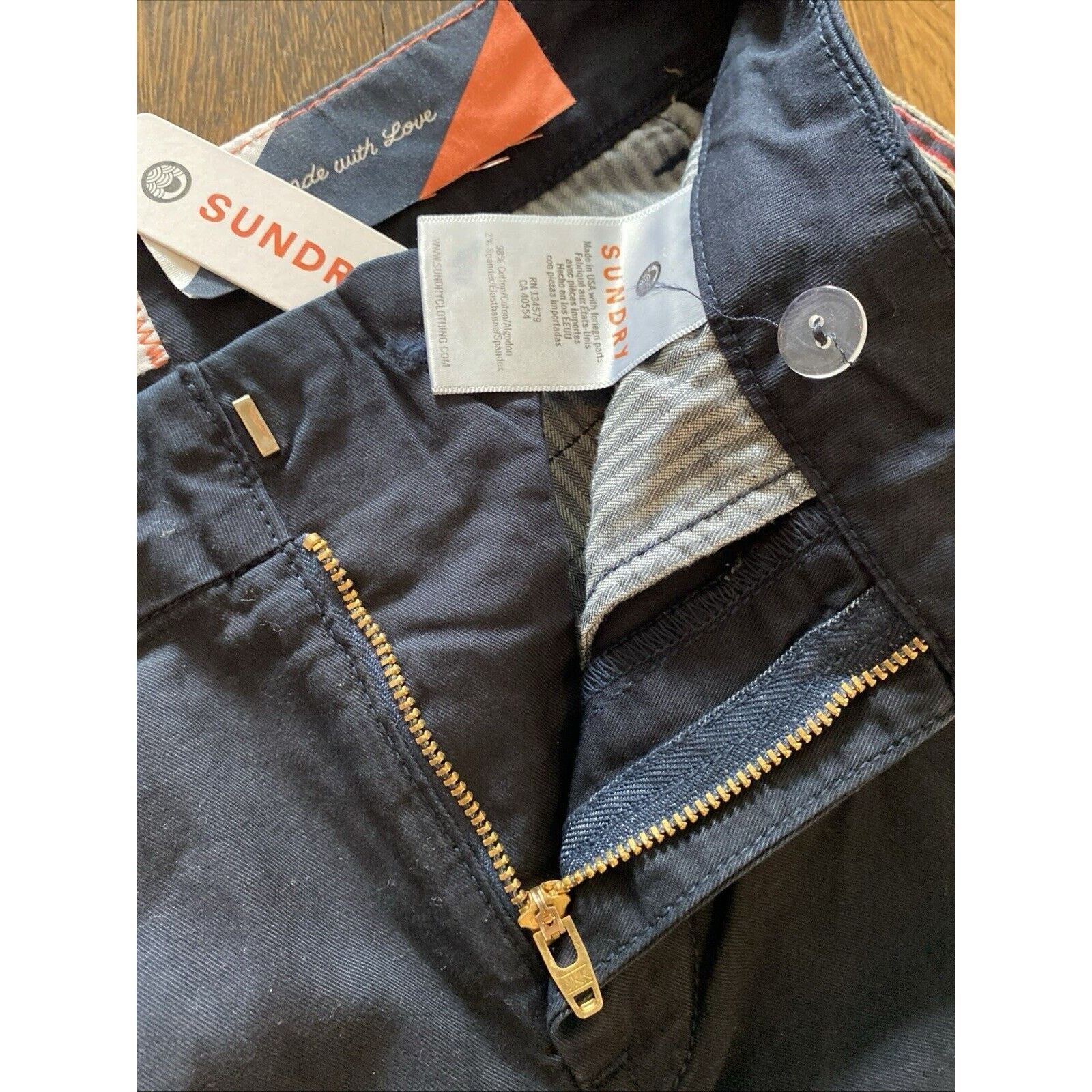 Sundry NEW SUNDRY Anthropologie Stripe Roll Up Trouser Navy NWT 24 Size 24" / US 00 / IT 34 - 6 Thumbnail