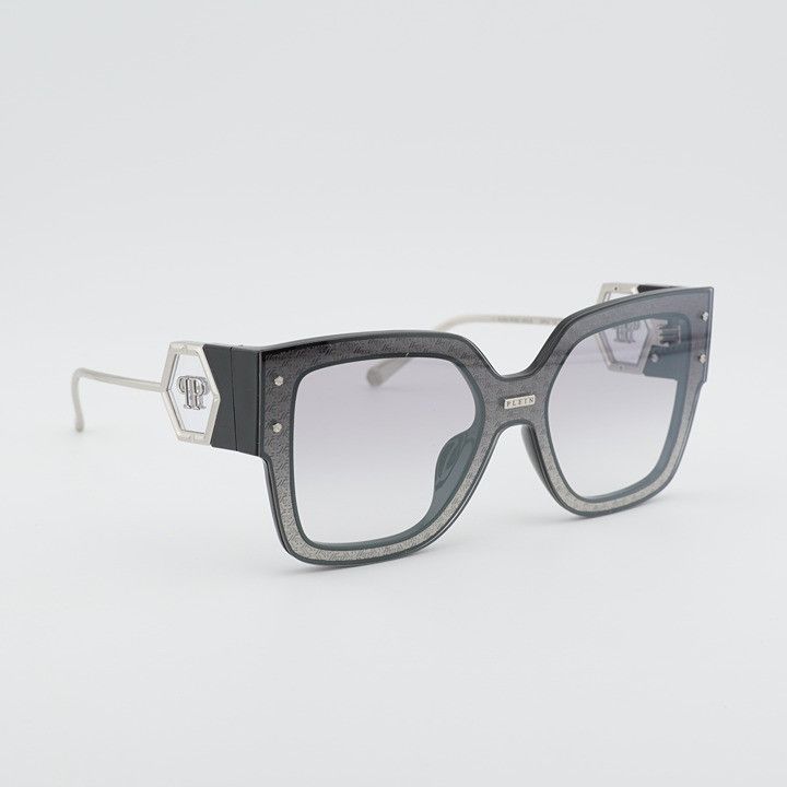 Philipp Plein Philipp Plein SPP041M Z42X Sunglasses Black Square Frame Size ONE SIZE - 6 Thumbnail