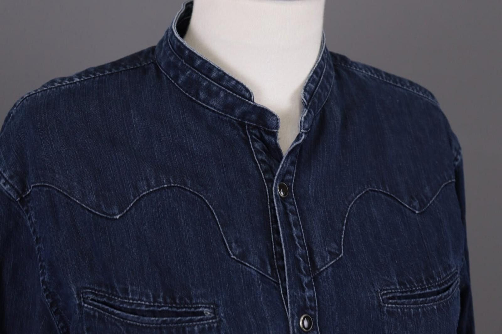 The Kooples The Kooples Sport Fitted Blue Denim Snap Shirt Size L Size L / US 10 / IT 46 - 6 Thumbnail