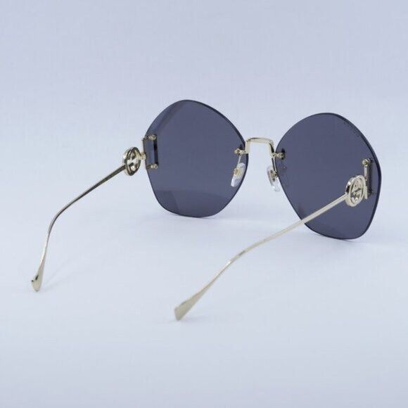 Gucci Gucci GG1203S 002 Sunglasses Gold Round Frame, Grey Lenses Size ONE SIZE - 4 Thumbnail