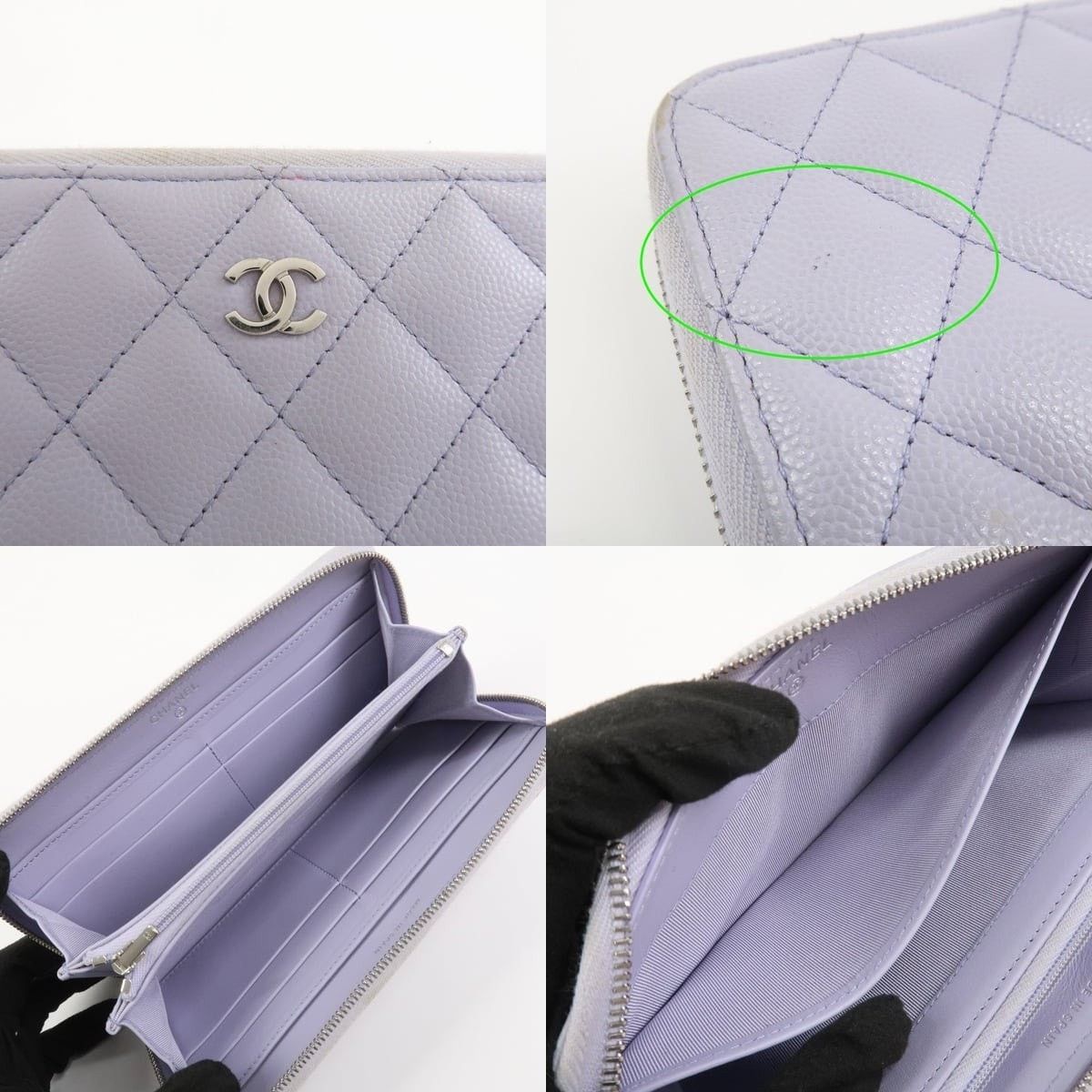 Chanel Chanel Matelasse Zippy Wallet Caviar Leather Purple Size ONE SIZE - 6 Thumbnail