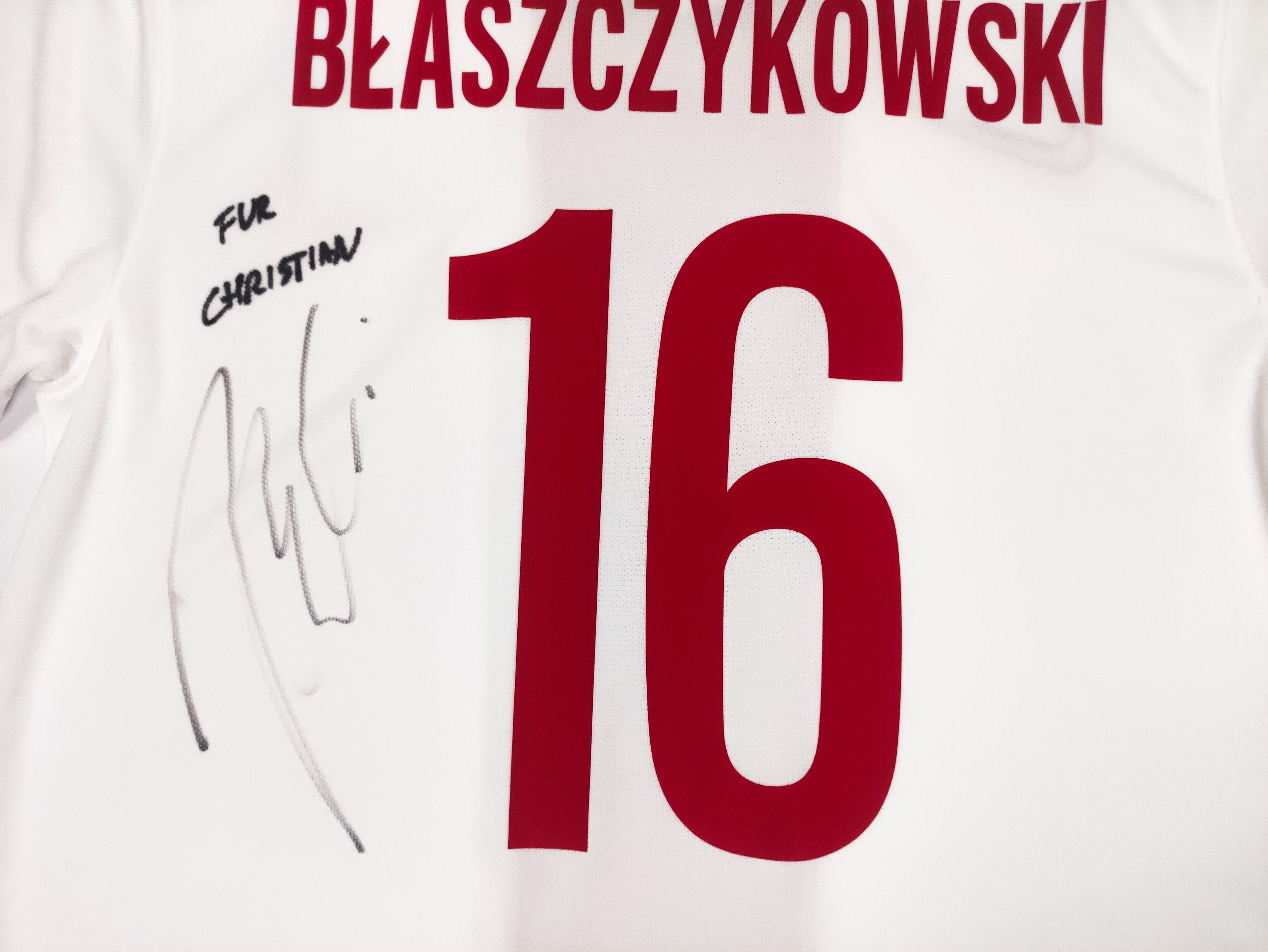 Nike Signed Błasczykowski #16 Poland 2014 2015 Nike Home Shirt M Size US S / EU 44-46 / 1 - 7 Thumbnail