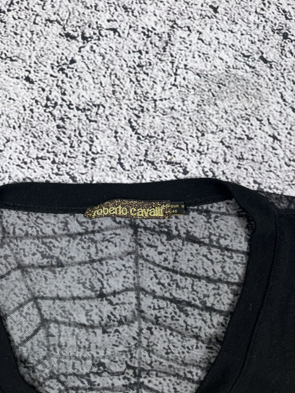 Roberto Cavalli Vintage Roberto Cavalli Logo Web Mesh back Longsleeve blouse Size L / US 10 / IT 46 - 7 Thumbnail