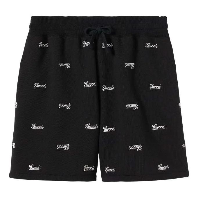 Gucci o1loc1c1125 788089 Cotton Jersey Short With Embroidery Black Size US 42 / EU 58 - 1 Preview