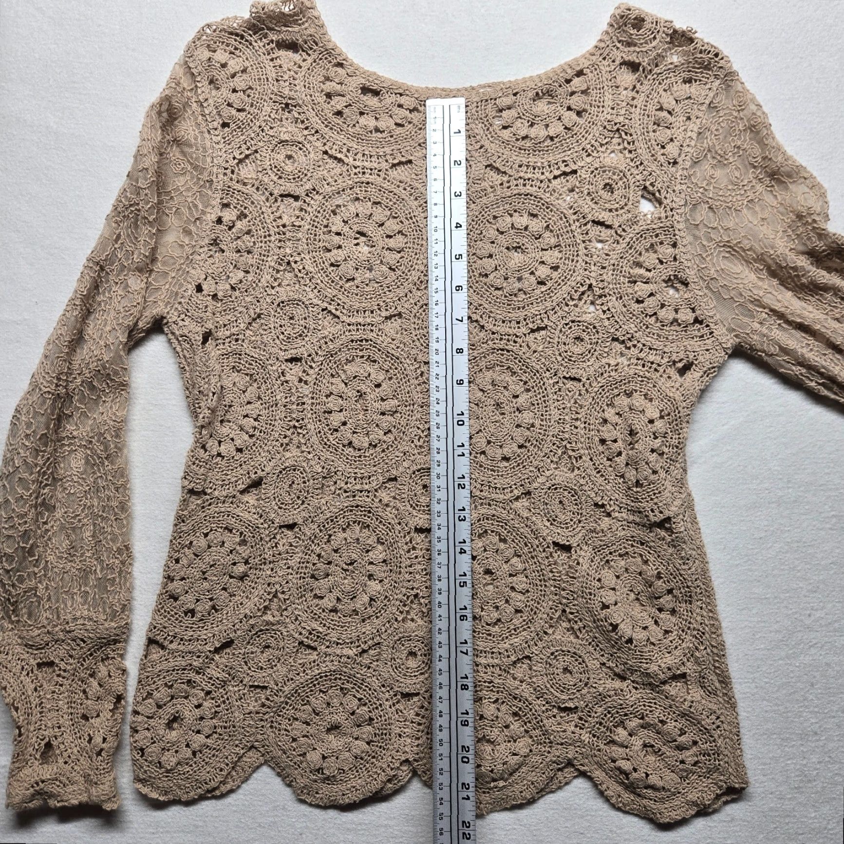 Vintage Solid Brown Lace Crochet Cut Out Boho Cottage Adult Women's Size Small Size L / US 10 / IT 46 - 5 Thumbnail
