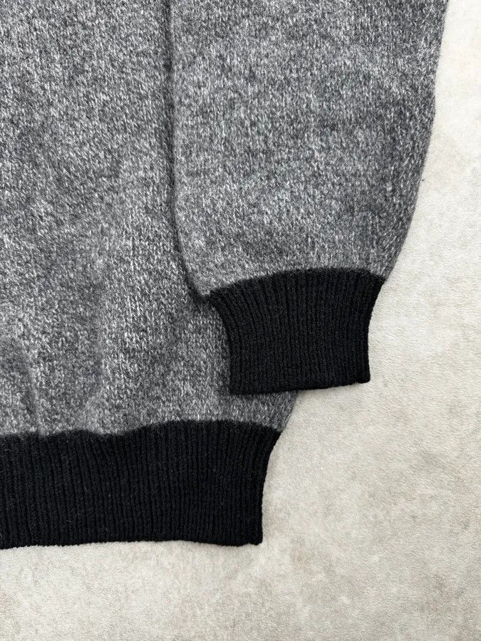 Giorgio Armani 1980s Giorgio Armani Grey & Black Shawl Collar Sweater Size US M / EU 48-50 / 2 - 8 Thumbnail