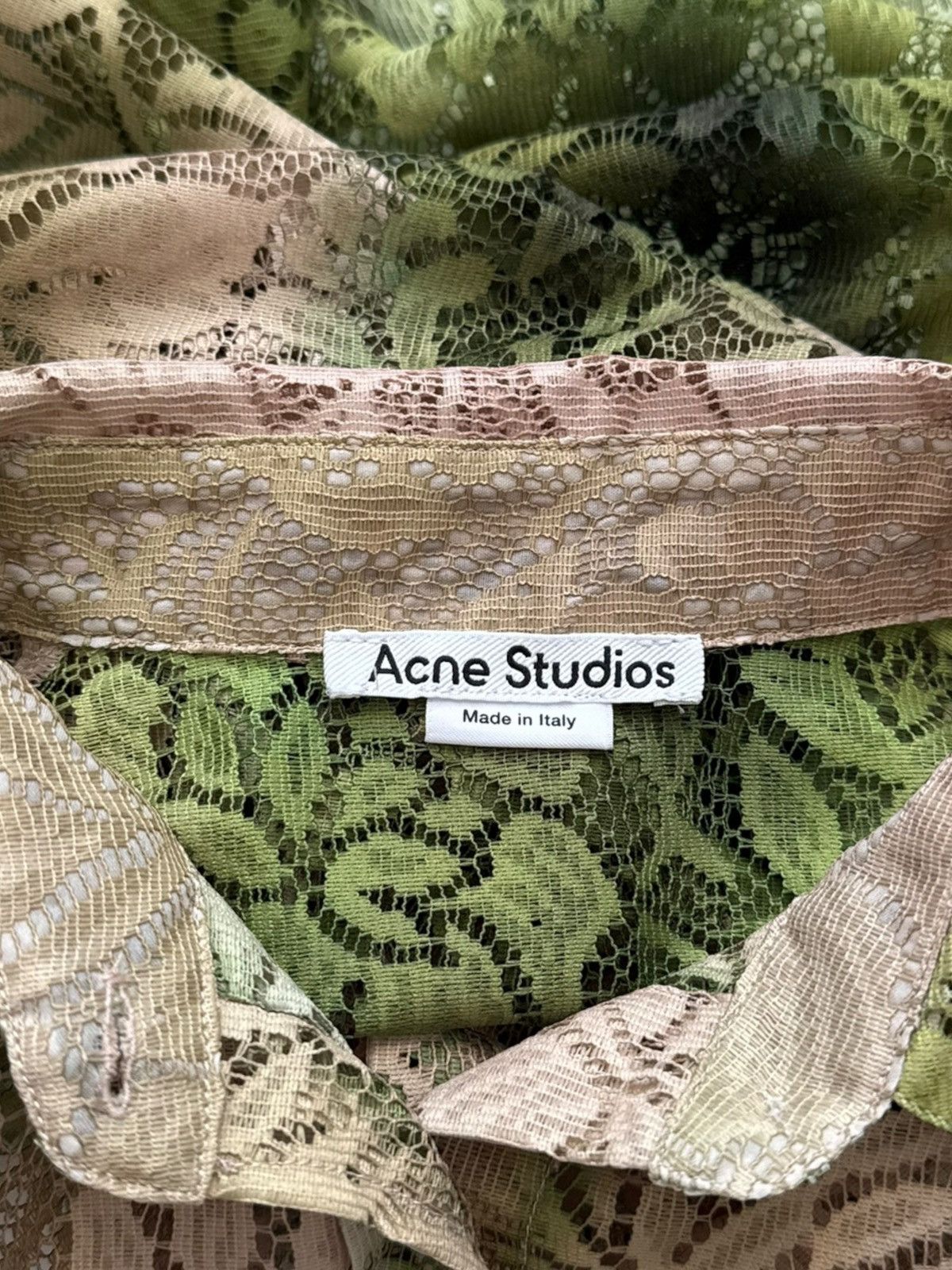 Acne Studios Mesh Foliage Button Shirt Size XS / US 0-2 / IT 36-38 - 3 Thumbnail