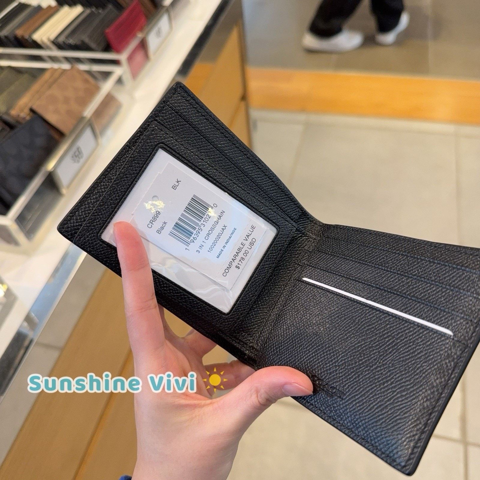Coach NWT COACH Men 3-In-1 Wallet Black Bi-fold Wallet CR899 Size ONE SIZE - 3 Thumbnail