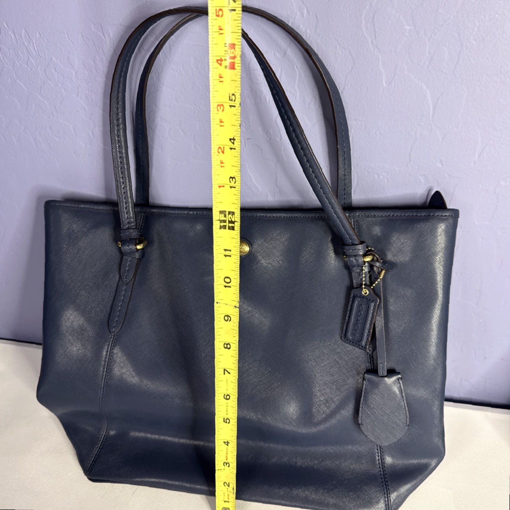 Coach Coach Payton Leather Navy Blue Tote Shoulder Bag E 1480-F27349 Women’s Size ONE SIZE - 6 Thumbnail