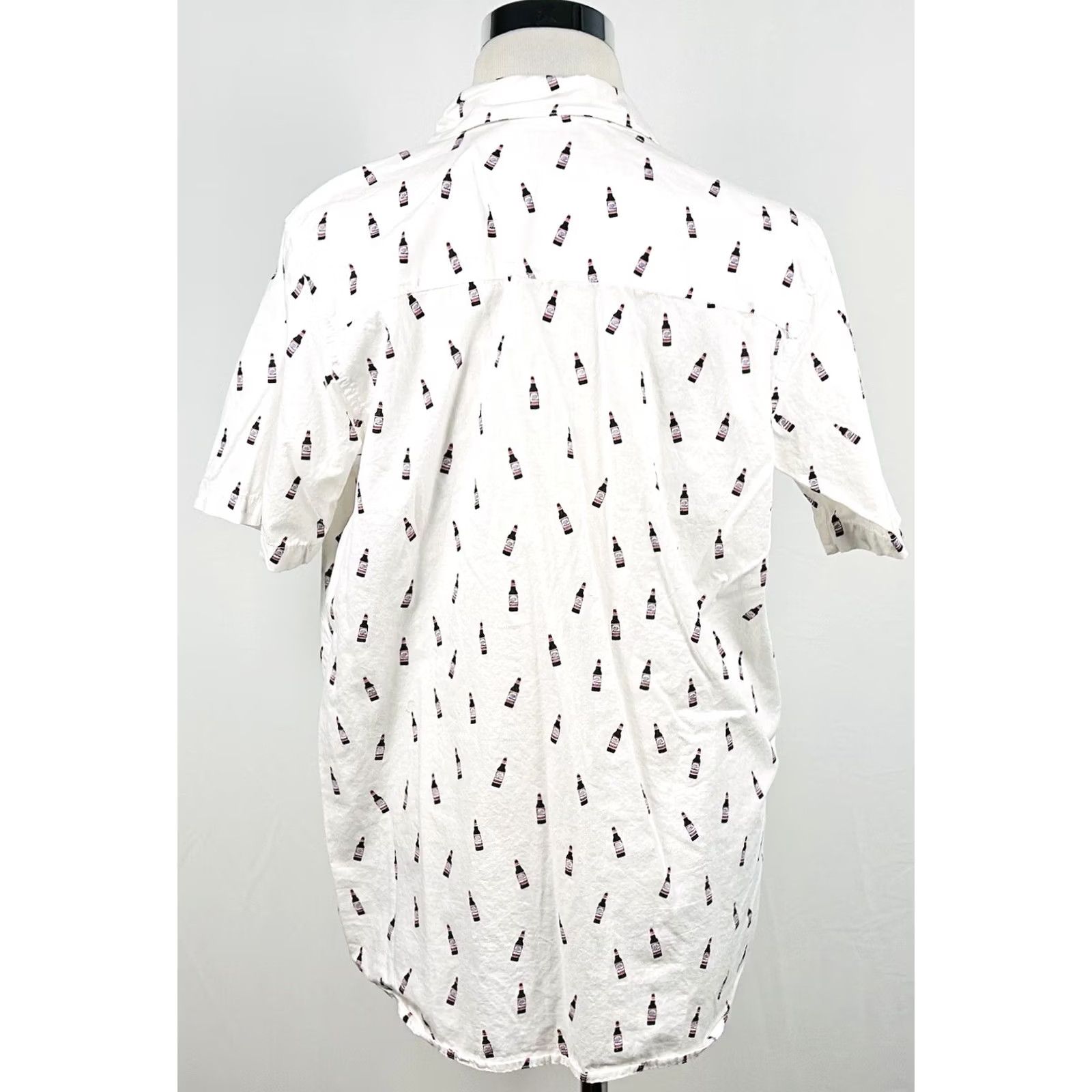 Budweiser Budweiser Shirt Hawaiian Beer Bottle Print White Cotton Short Sleeve XL Size US XL / EU 56 / 4 - 4 Thumbnail