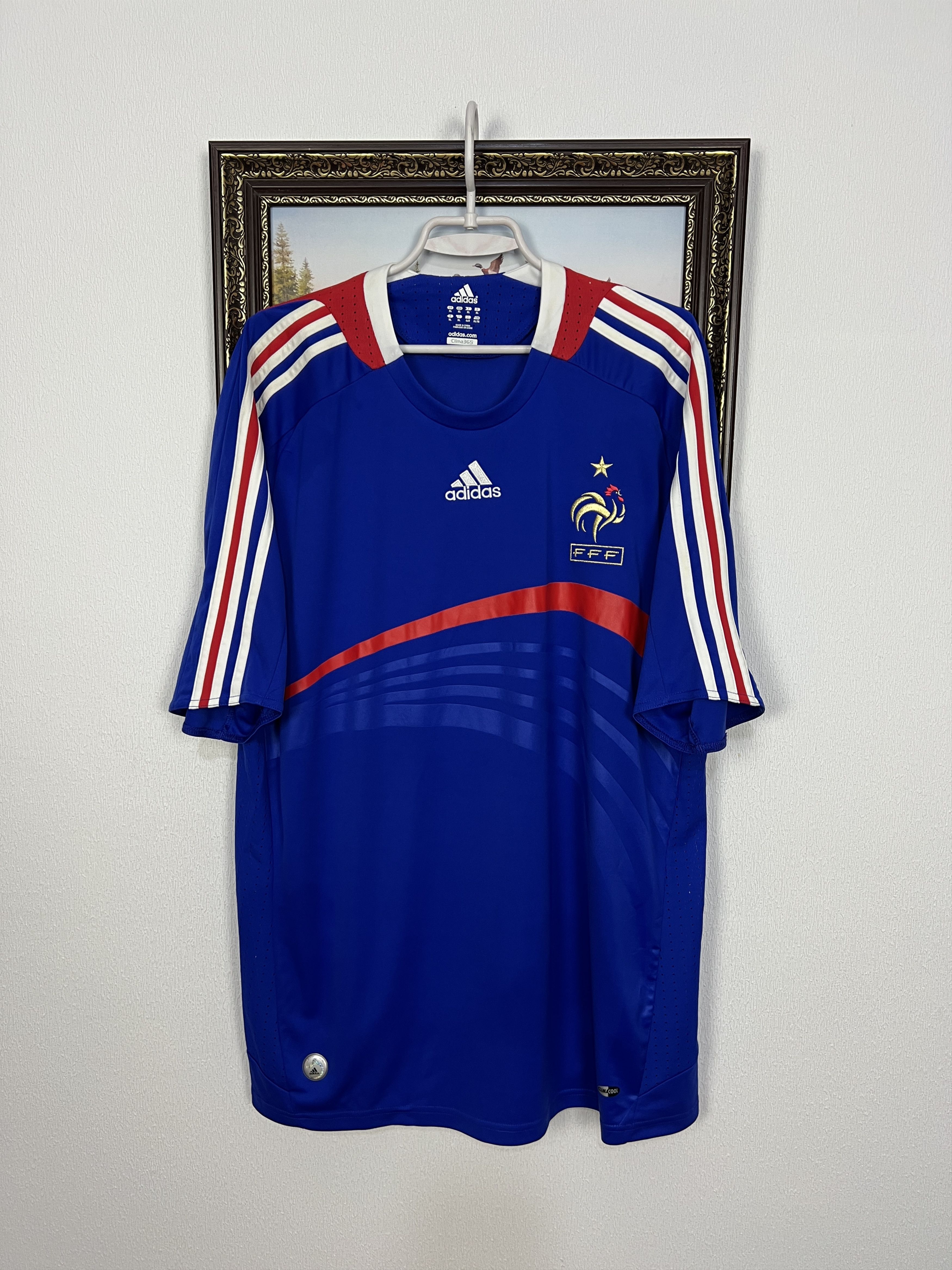 Adidas France Home football shirt 2007 Soccer #11 Nasri Adidas Size US XL / EU 56 / 4 - 1 Thumbnail