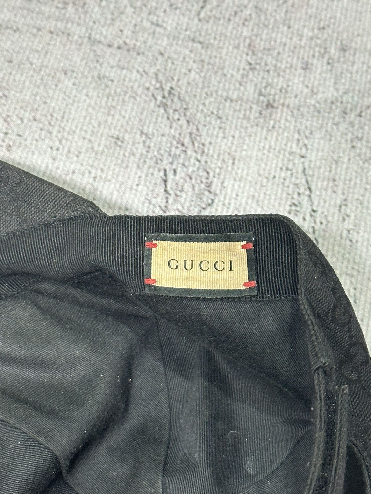 Gucci Gucci Hat GG Monogram Leather Patch Logo Black Size ONE SIZE - 11 Thumbnail
