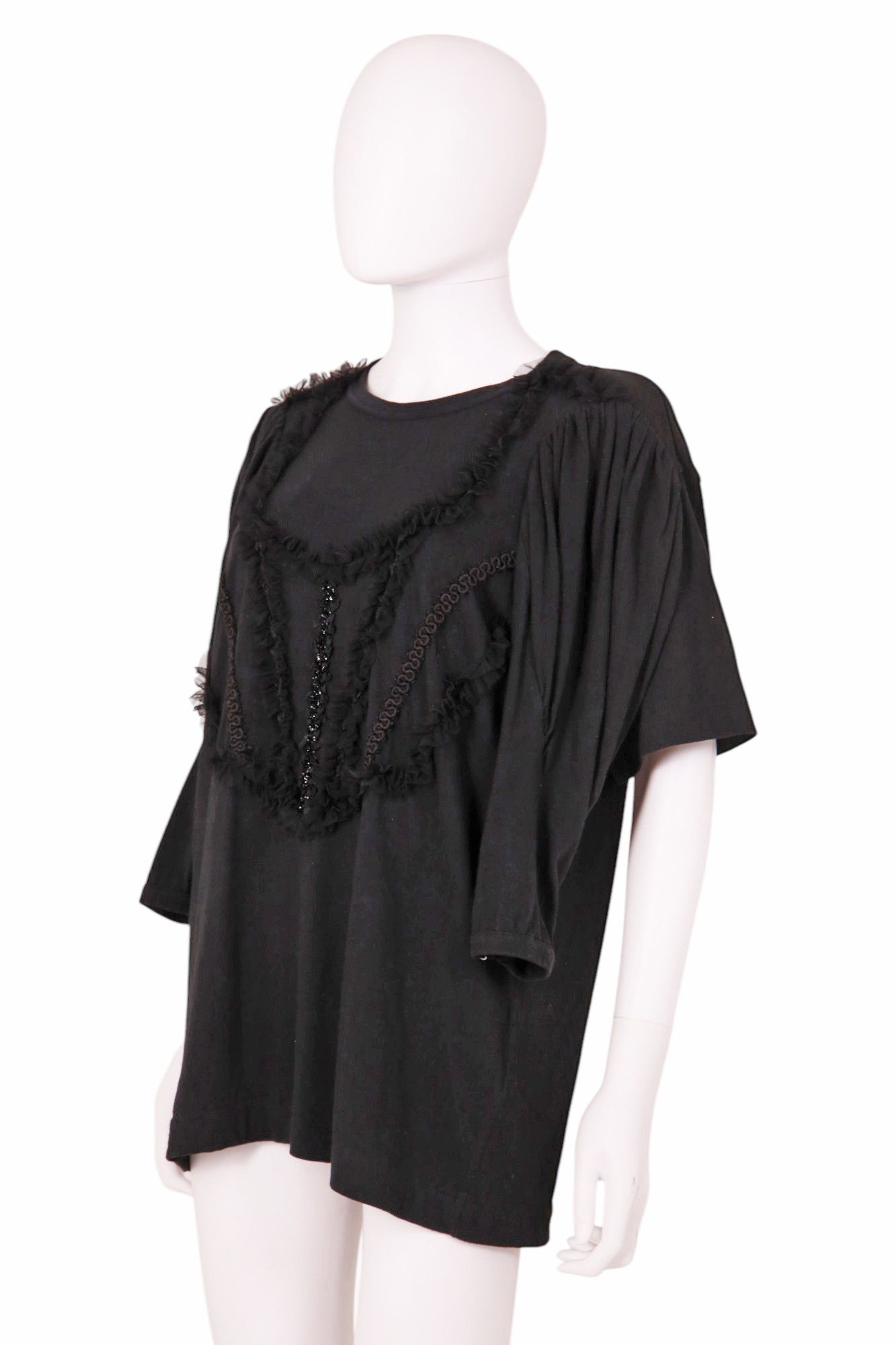 Comme des Garcons F/W 2006 Black Floral Lace MultiSleeves T-Shirt Size M / US 6-8 / IT 42-44 - 2 Thumbnail