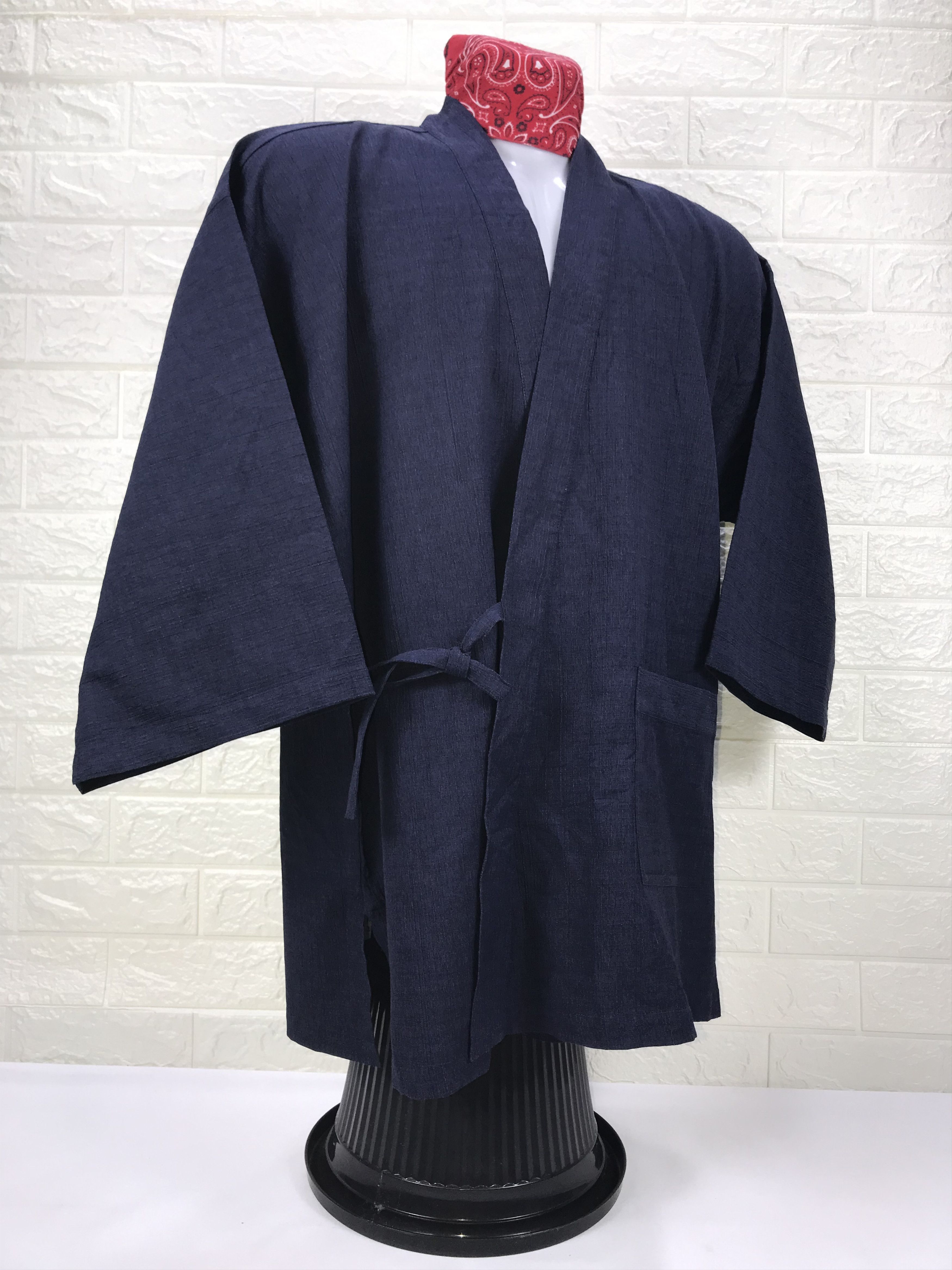 Japanese Brand Vintage Kansai Yamamoto Dark Blue Kimono Cardigan Size US M / EU 48-50 / 2 - 3 Thumbnail